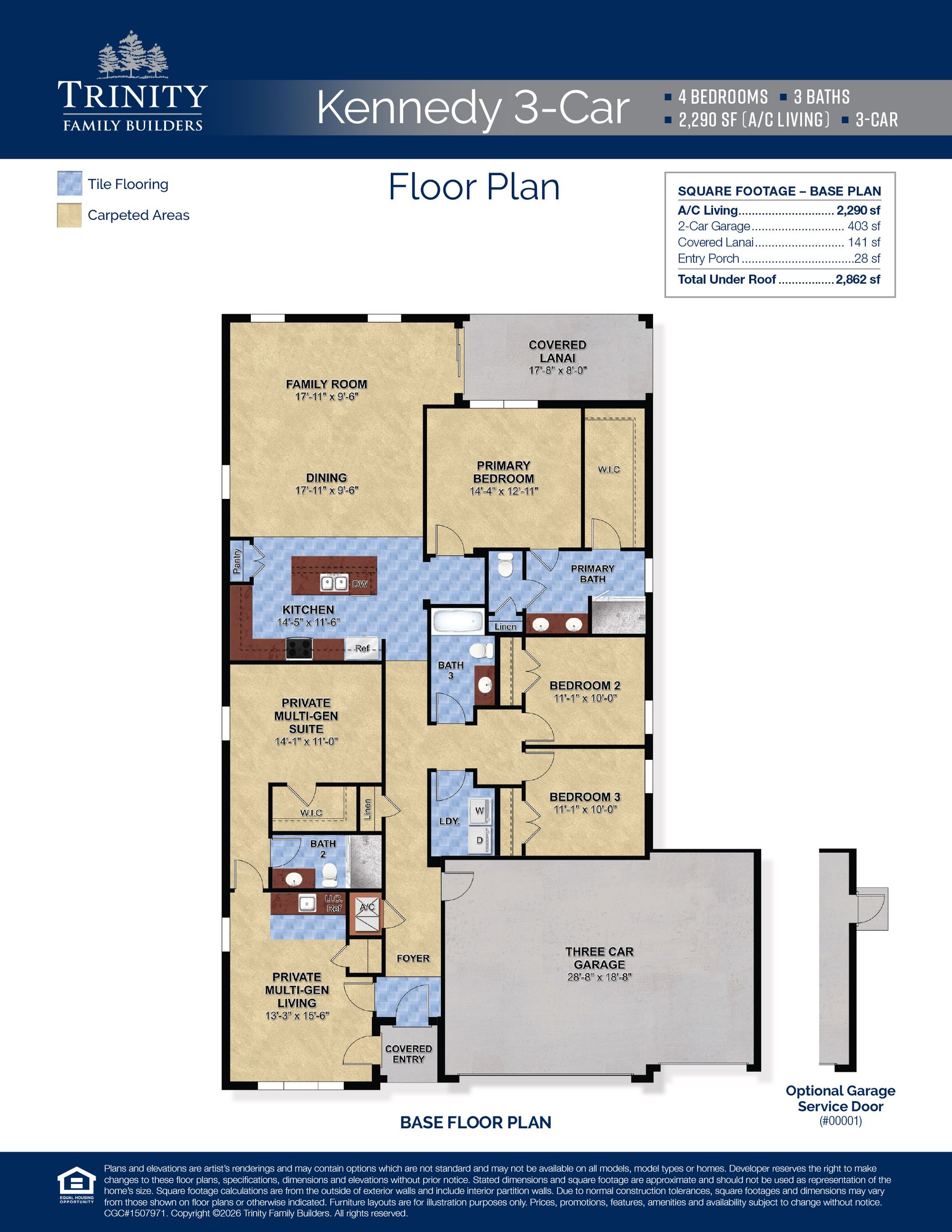 Kennedy 3-Car floor plan