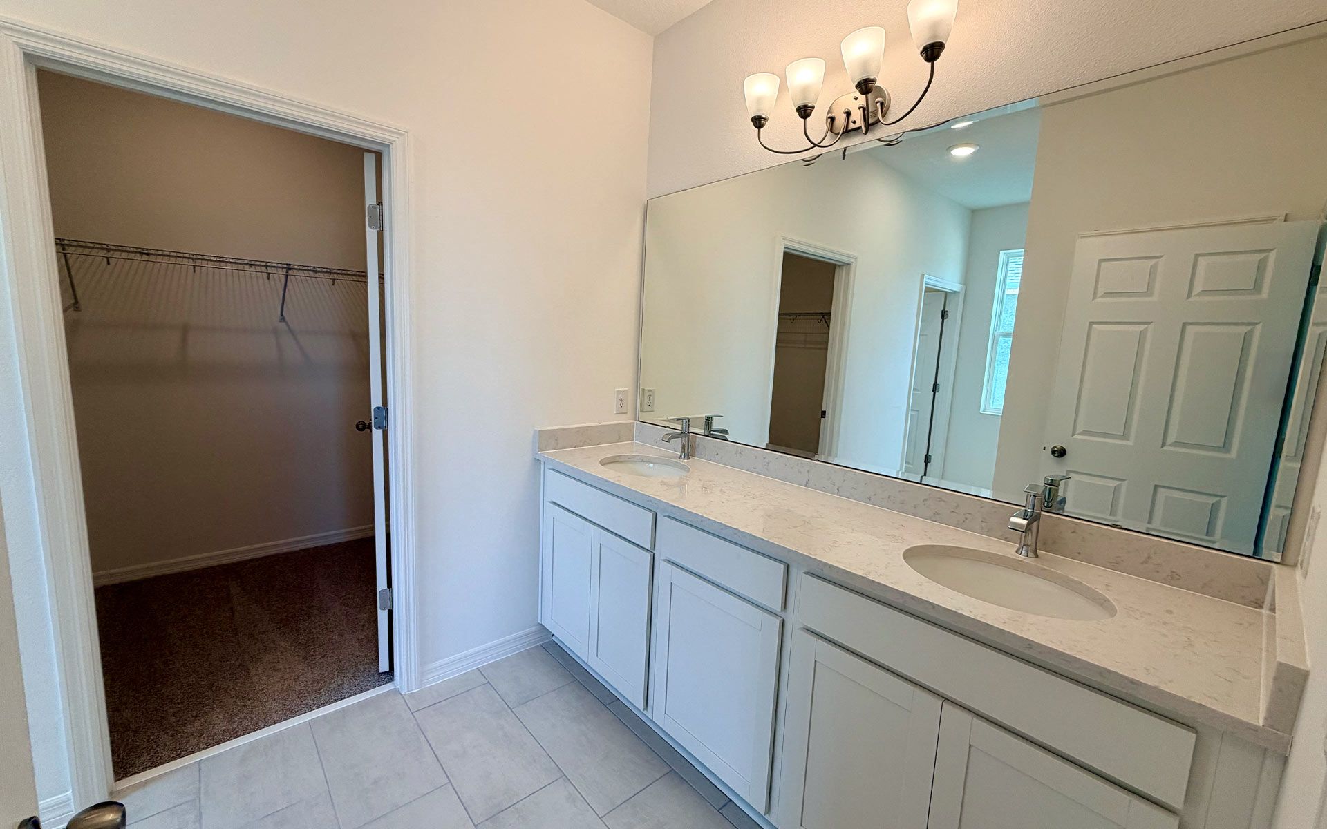 Modern Primary Bathroom with Stylish Features in Central Florida House