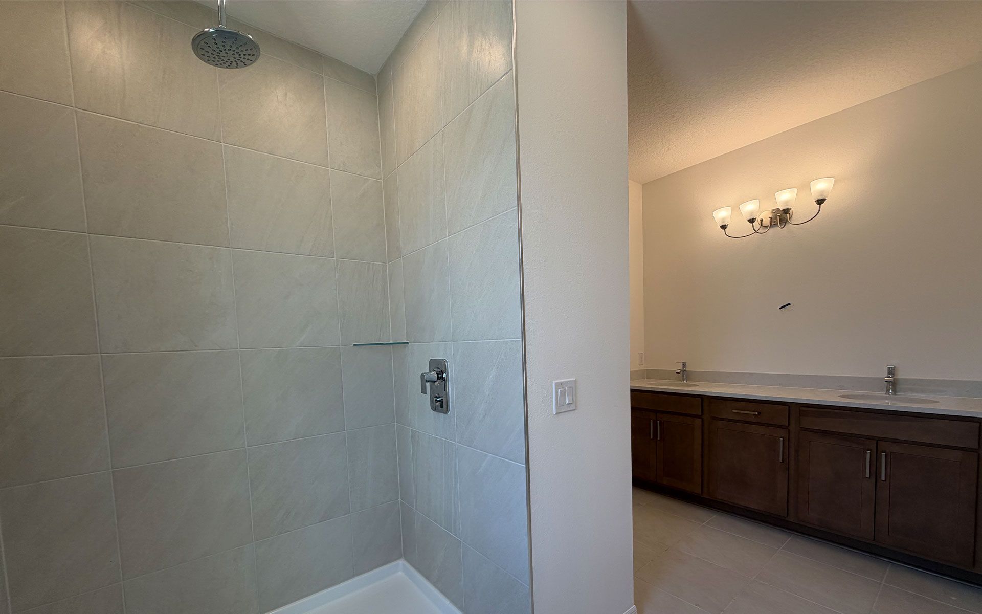 Modern Primary Bathroom with Stylish Features in Central Florida House