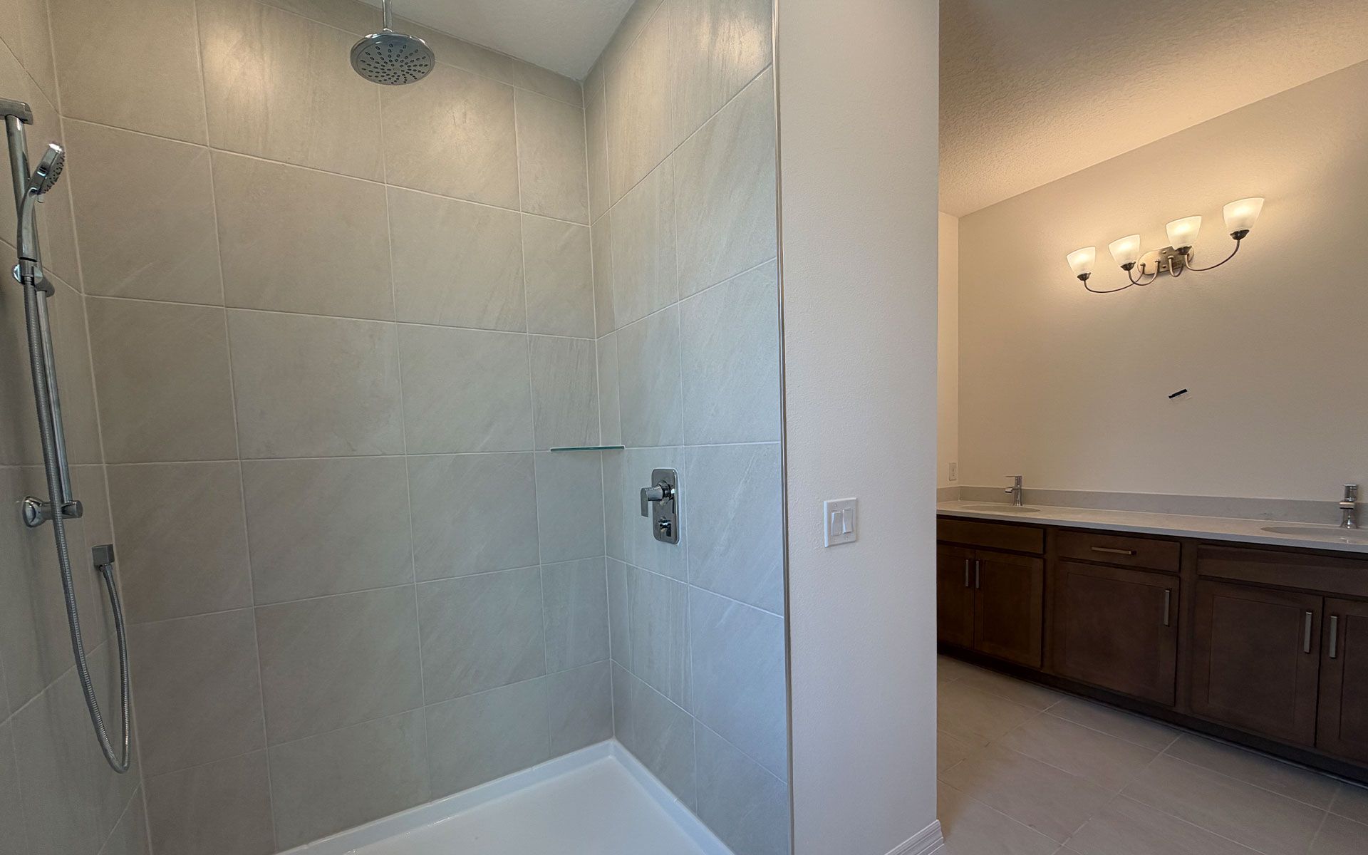 Modern Primary Bathroom with Stylish Features in Central Florida House