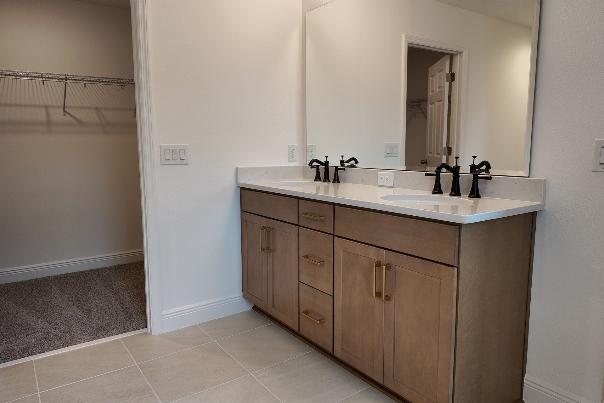 Modern Primary Bathroom with Stylish Features in Central Florida House
