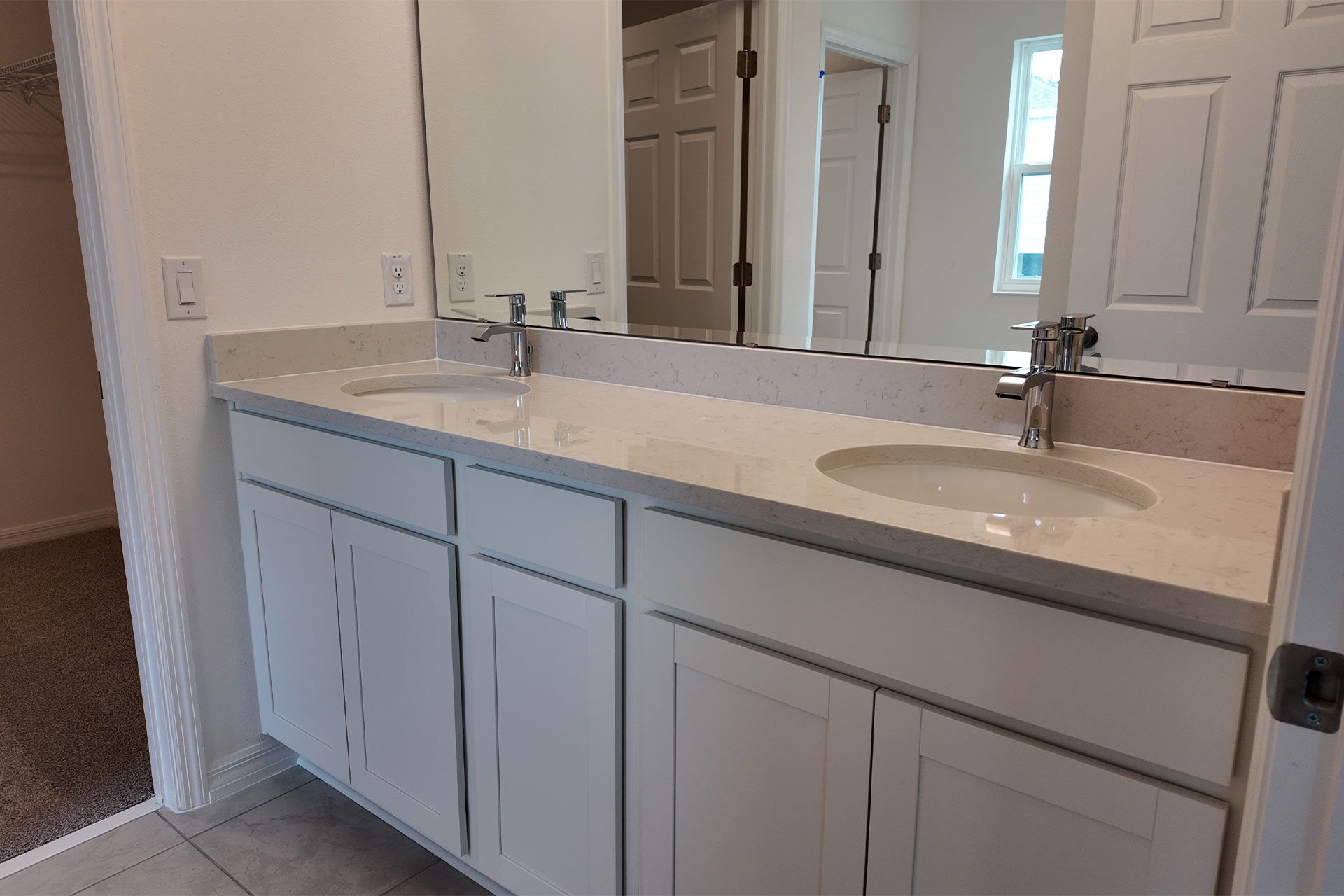 Modern Primary Bathroom with Stylish Features in Central Florida House