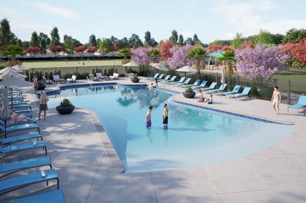 Zero-entry swimming pool & cabana (under construction)