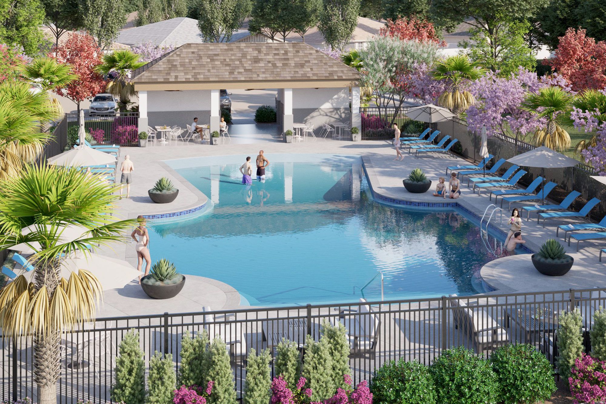 Zero-entry swimming pool & cabana (under construction)