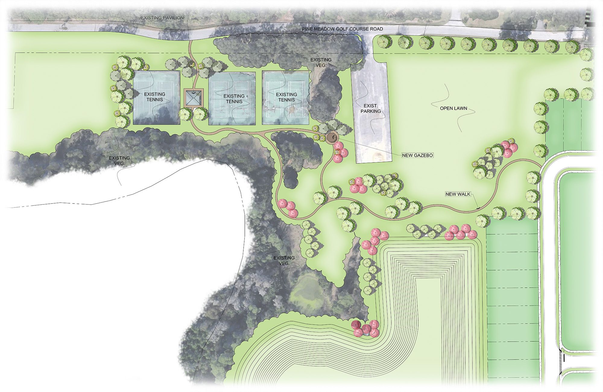 map of tennis courts