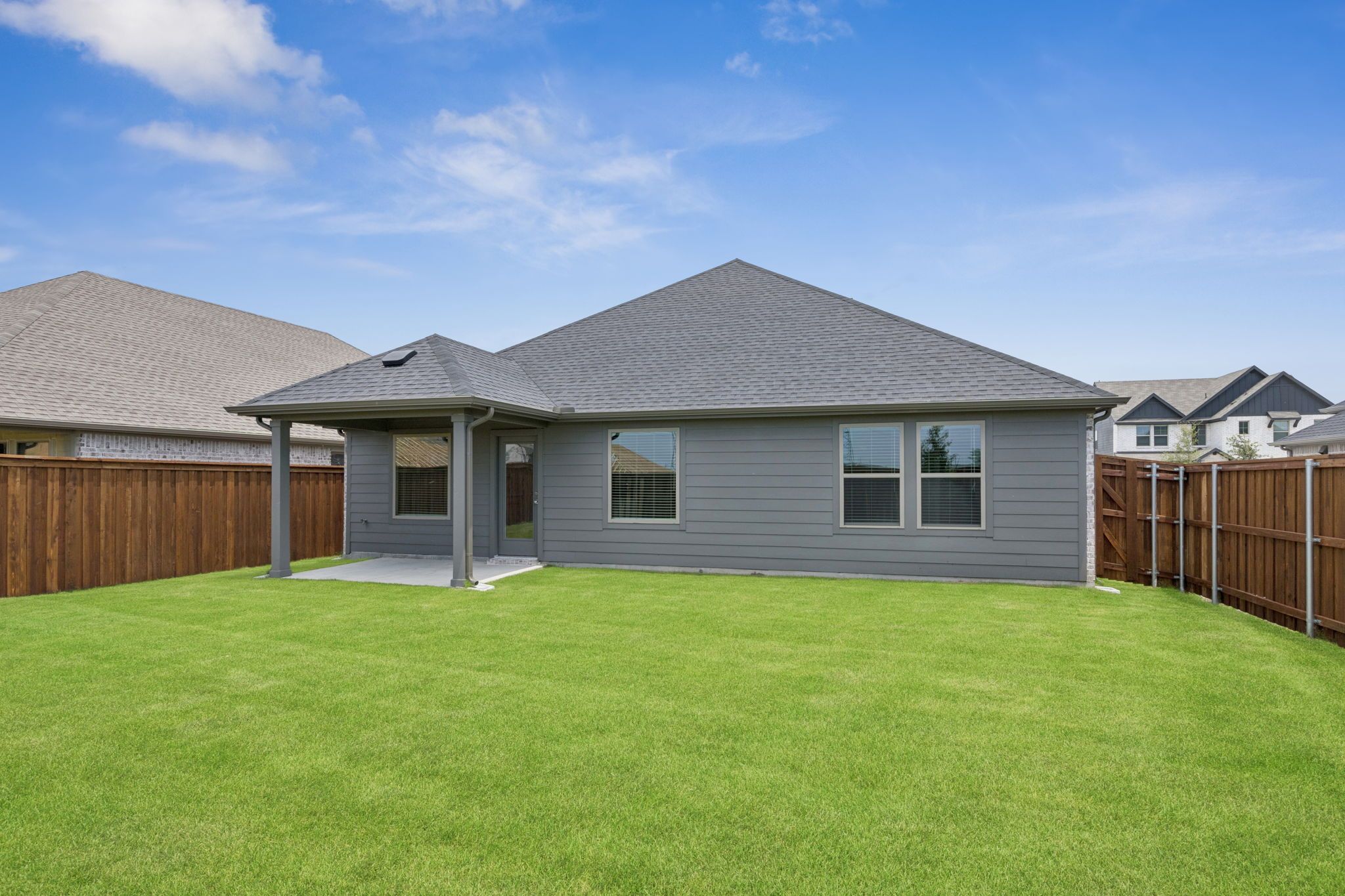 Patio in the Hadley home plan by Trophy Signature Homes – REPRESENTATIVE PHOTO
