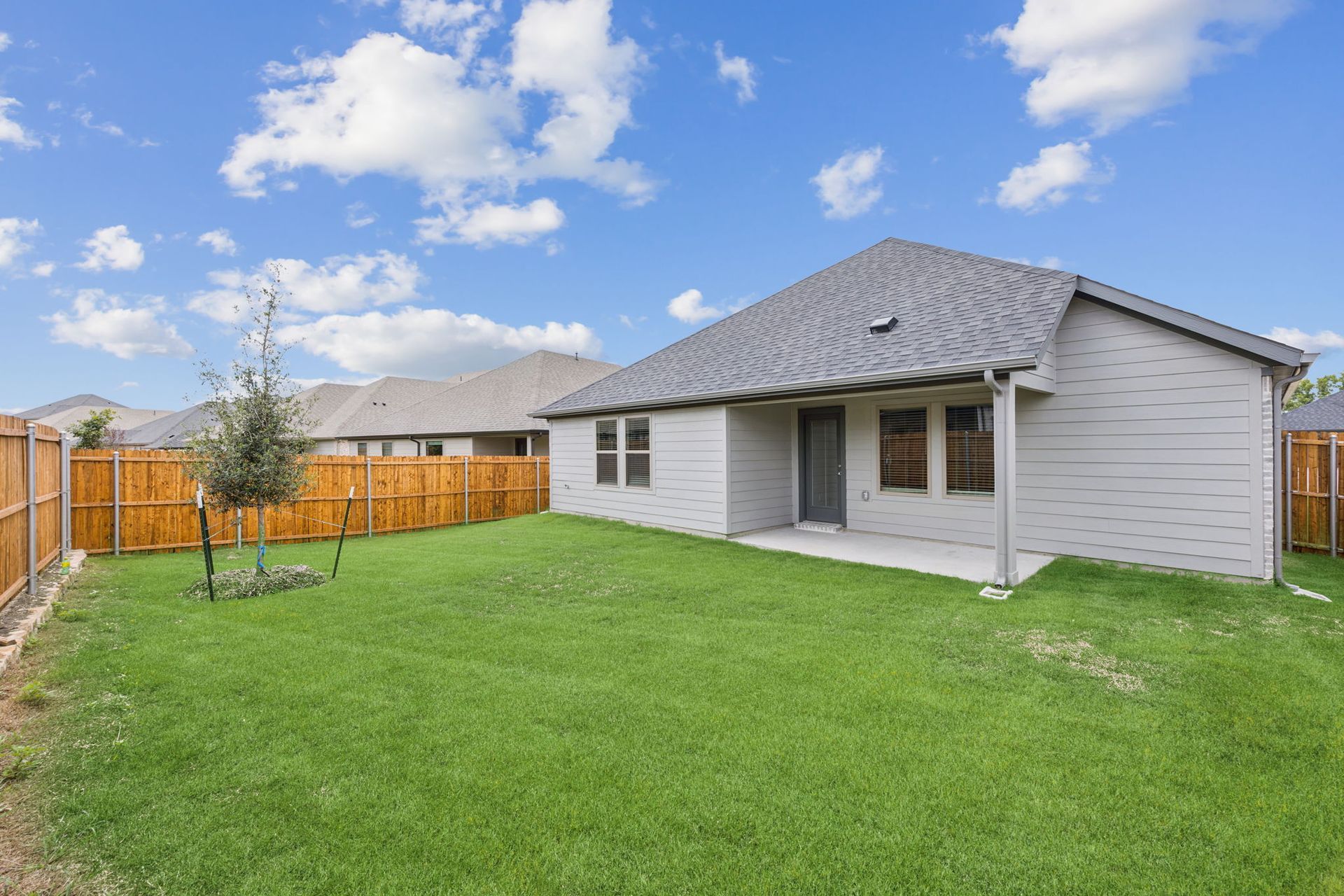 Patio in the Hayden home plan by Trophy Signature Homes – REPRESENTATIVE PHOTO