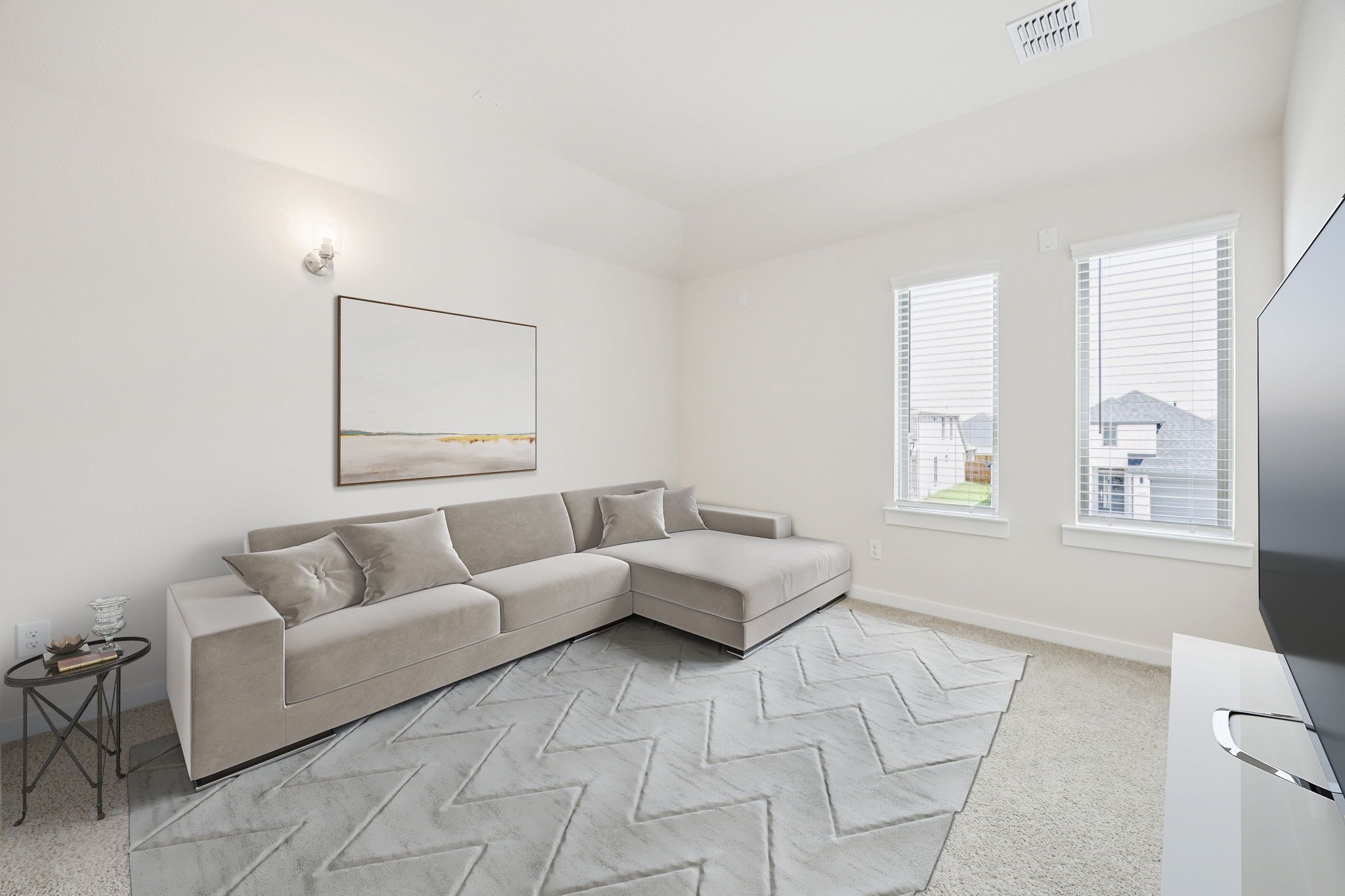 Media Room in the Claret home plan by Trophy Signature Homes – REPRESENTATIVE PHOTO