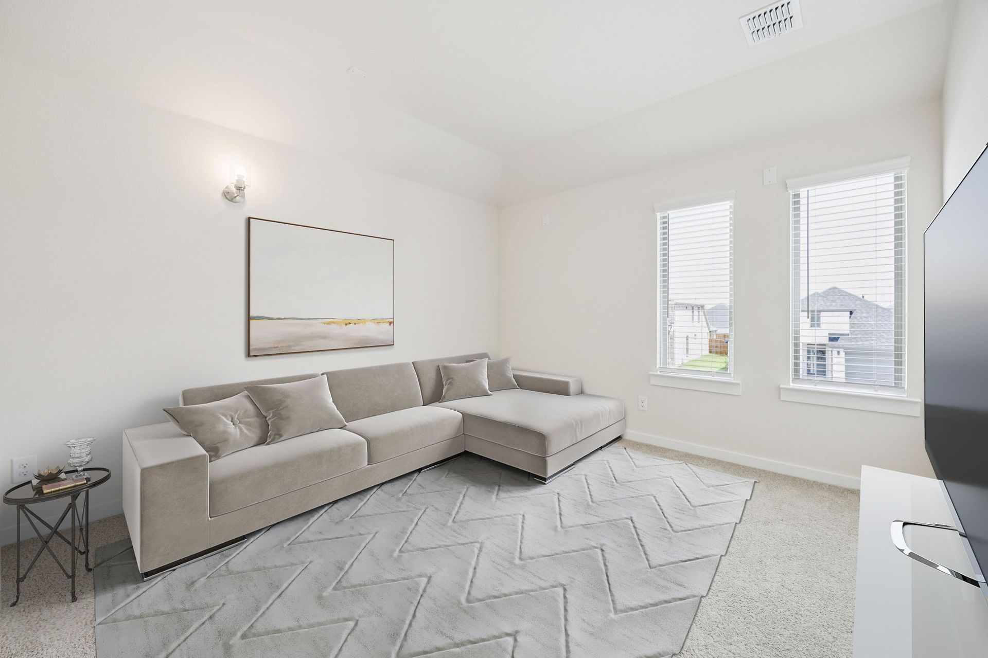 Media Room in the Claret home plan by Trophy Signature Homes – REPRESENTATIVE PHOTO