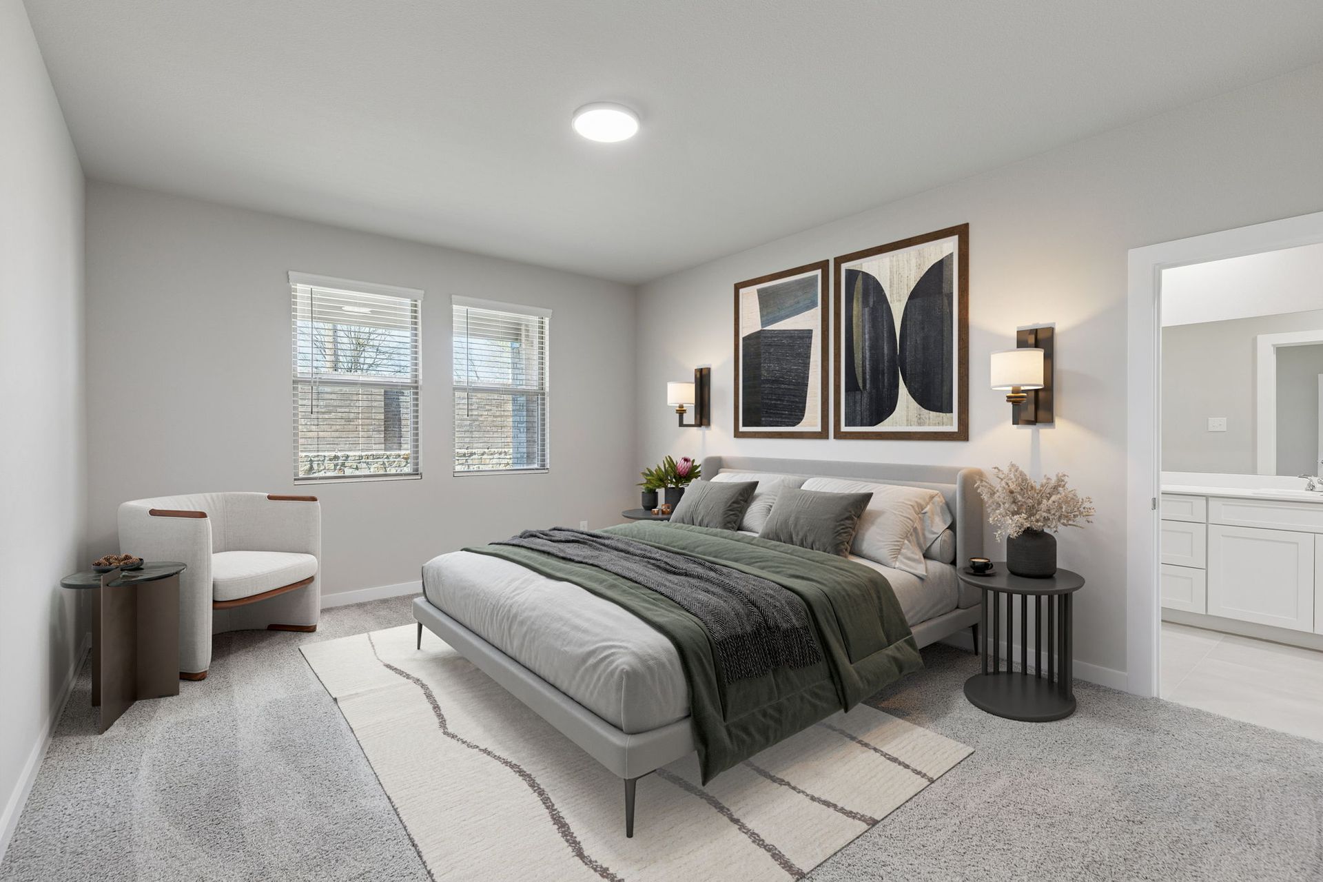 Primary Suite in the Holden home plan by Trophy Signature Homes – REPRESENTATIVE PHOTO