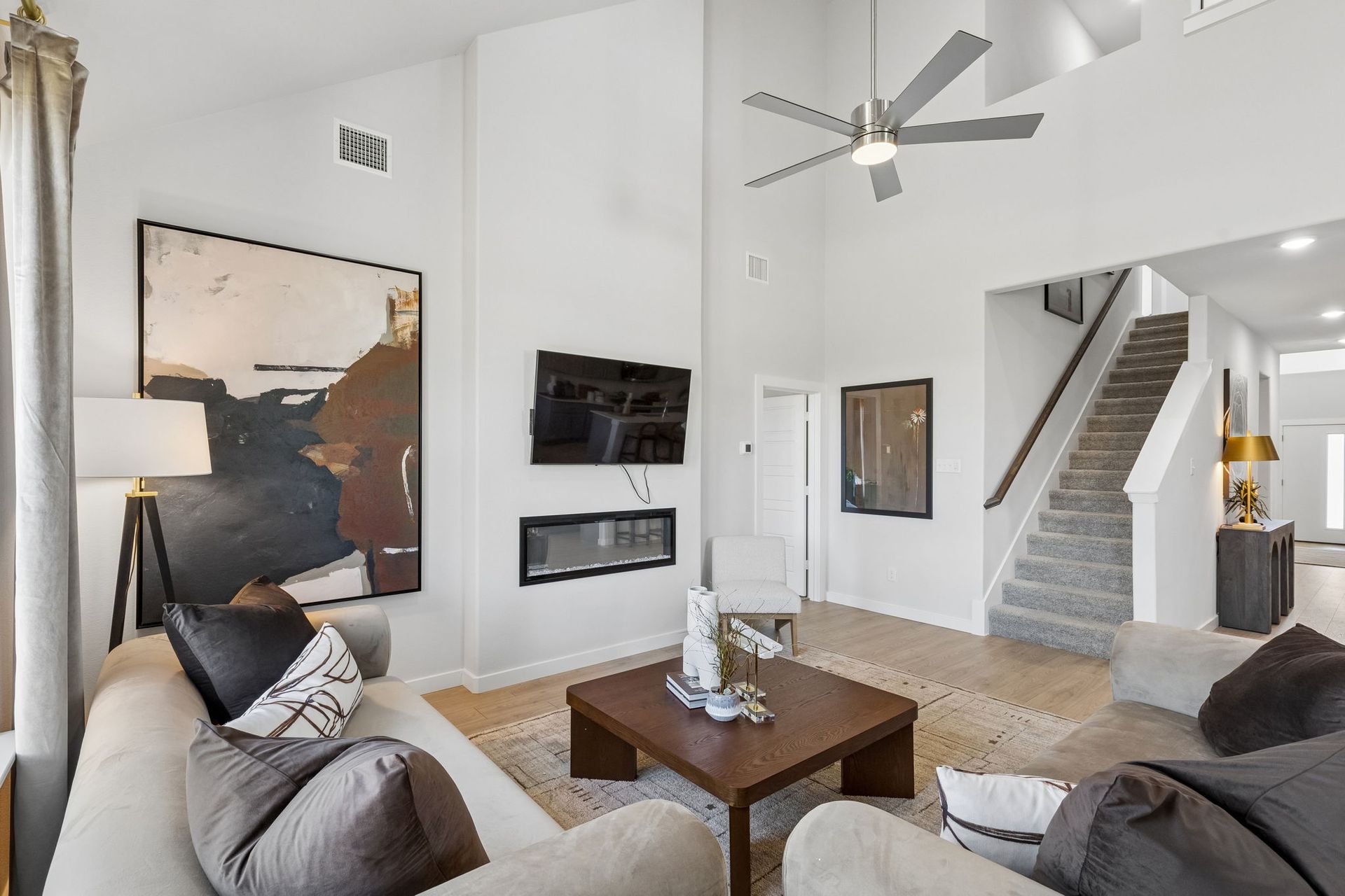 Living Room in the Winters model home in Gunter TX by Trophy Signature Homes