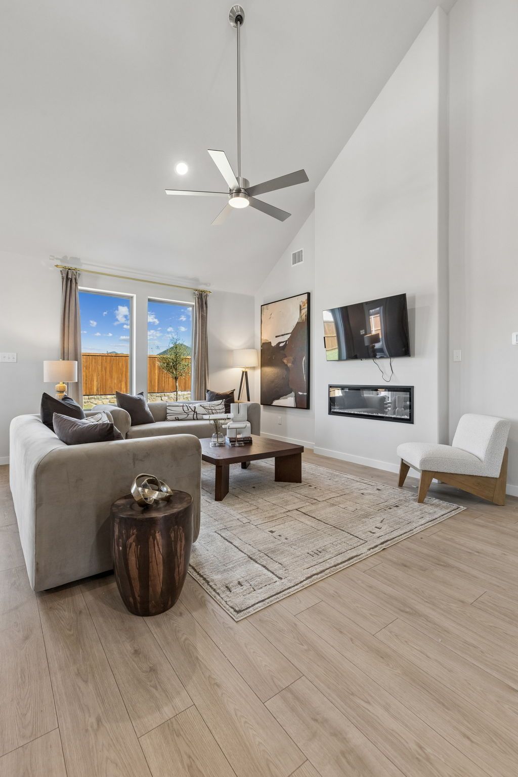 Living Room in the Winters model home in Gunter TX by Trophy Signature Homes