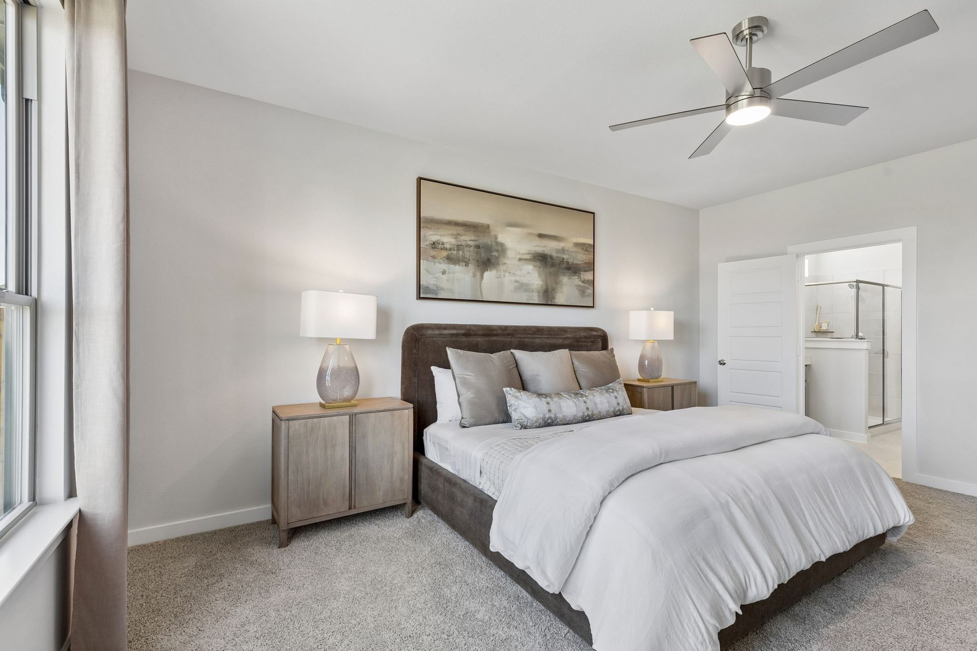 Primary Suite in the Winters model home in Gunter TX by Trophy Signature Homes
