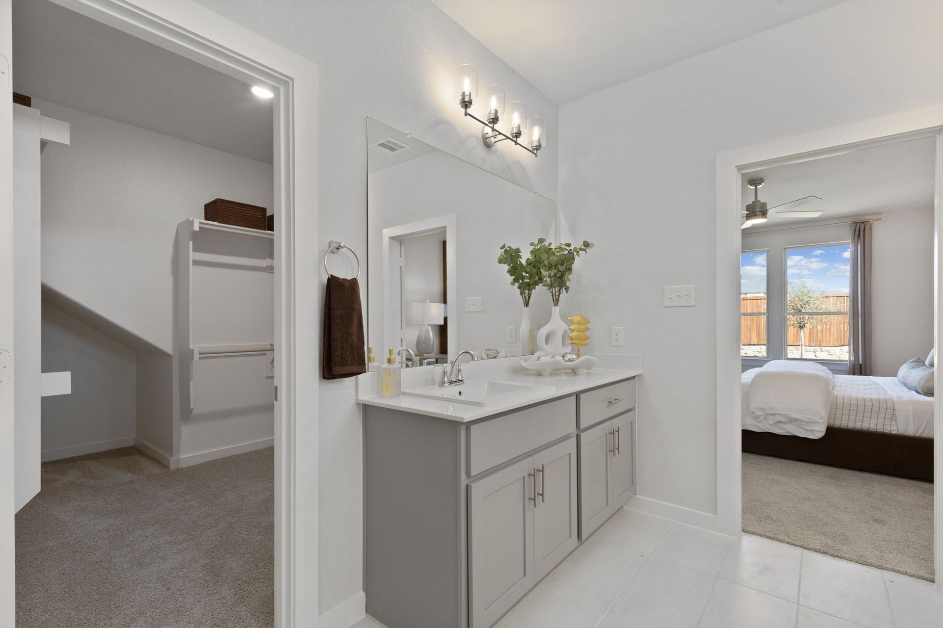 Primary Bathroom in the Winters model home in Gunter TX by Trophy Signature Homes