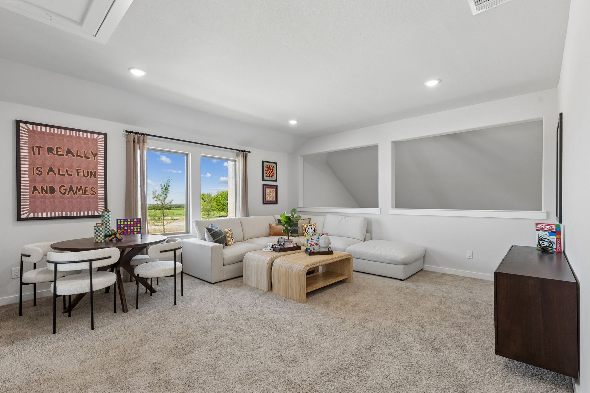Game Room in the Winters model home in Gunter TX by Trophy Signature Homes