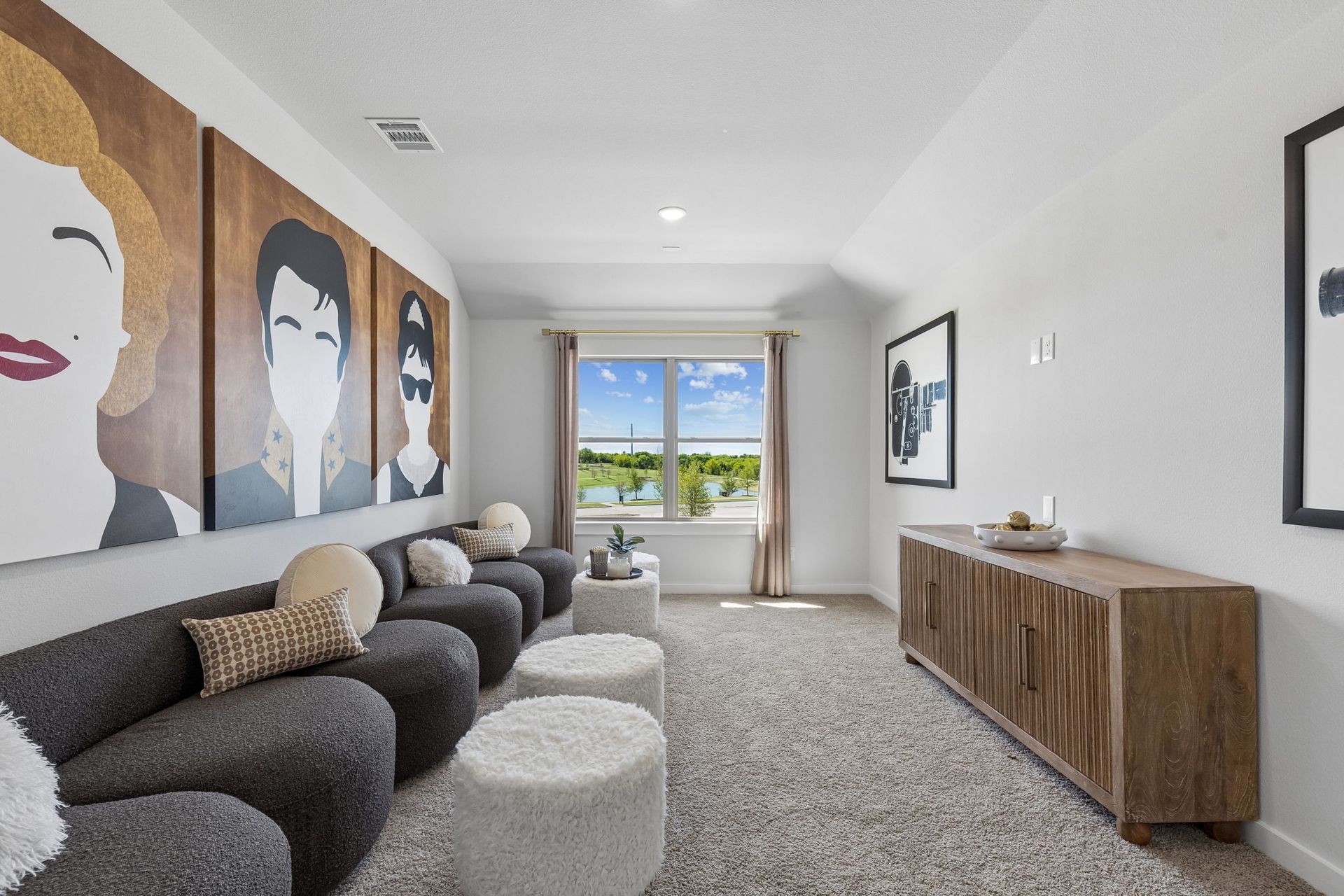 Media Room in the Winters model home in Gunter TX by Trophy Signature Homes