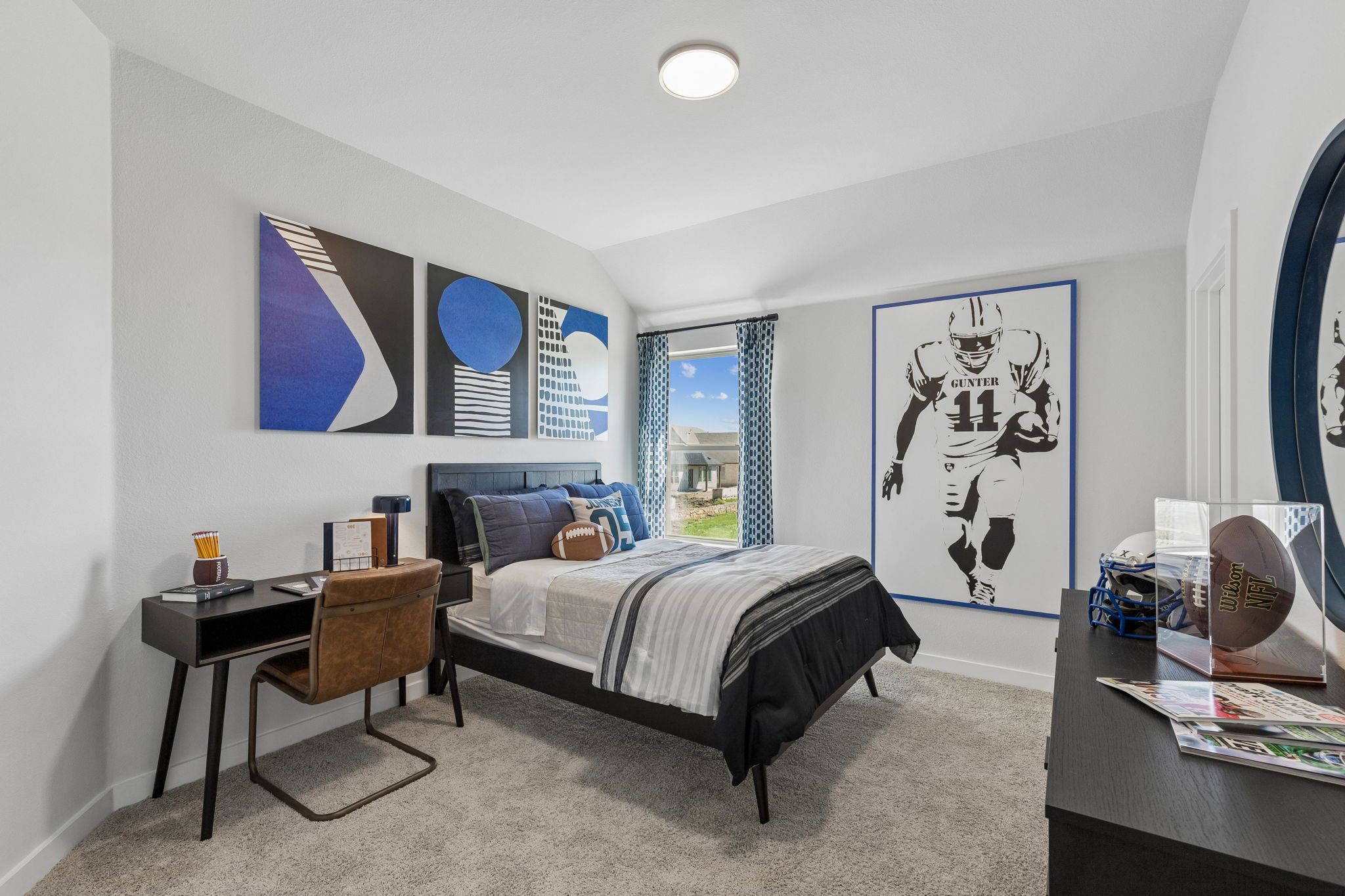 Bedroom in the Winters model home in Gunter TX by Trophy Signature Homes