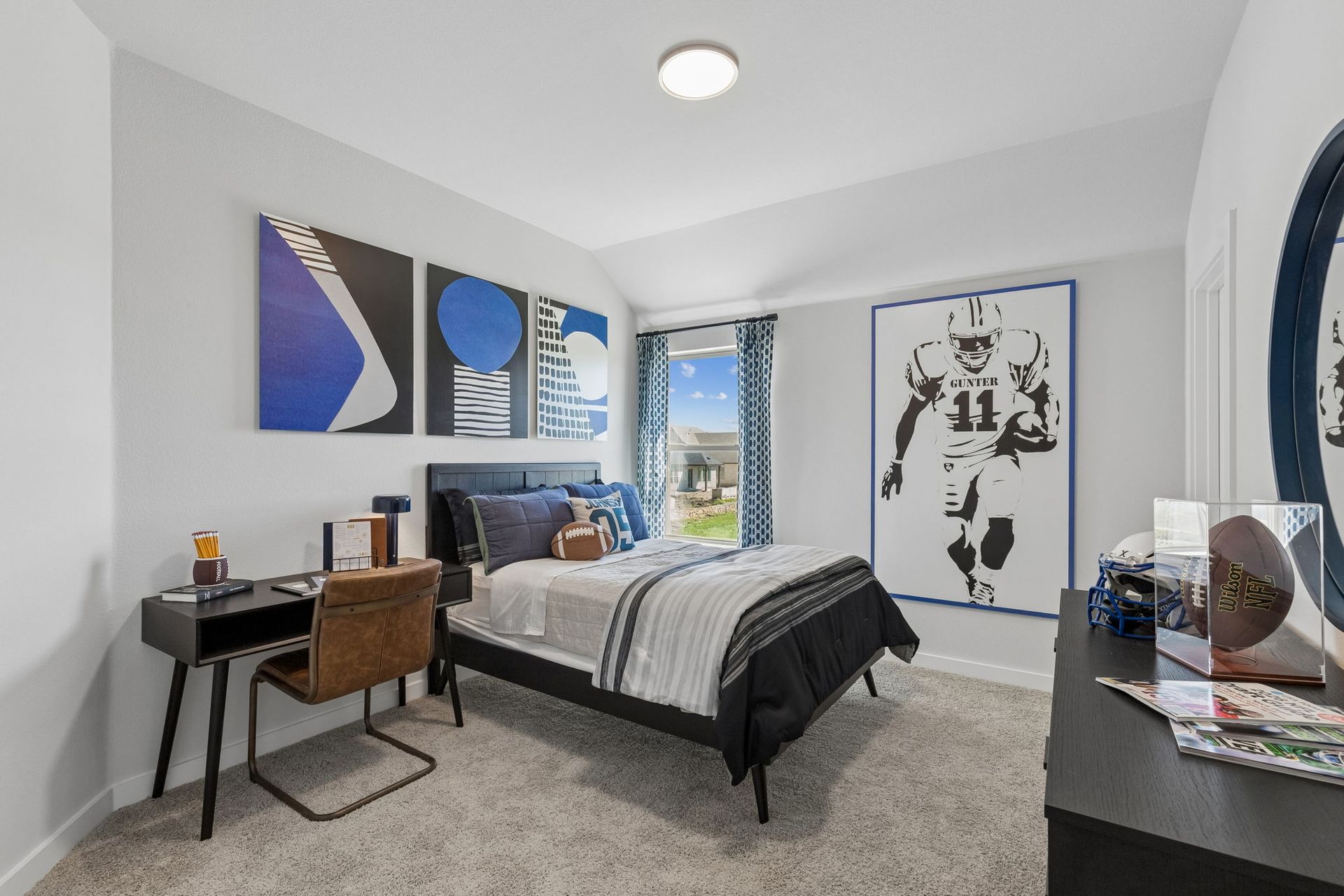 Bedroom in the Winters model home in Gunter TX by Trophy Signature Homes