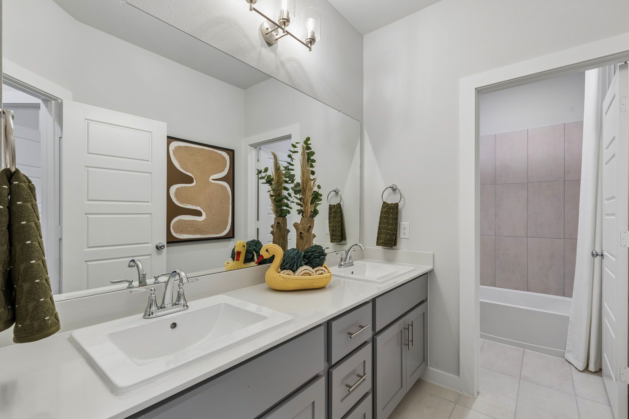 Bathroom in the Winters model home in Gunter TX by Trophy Signature Homes