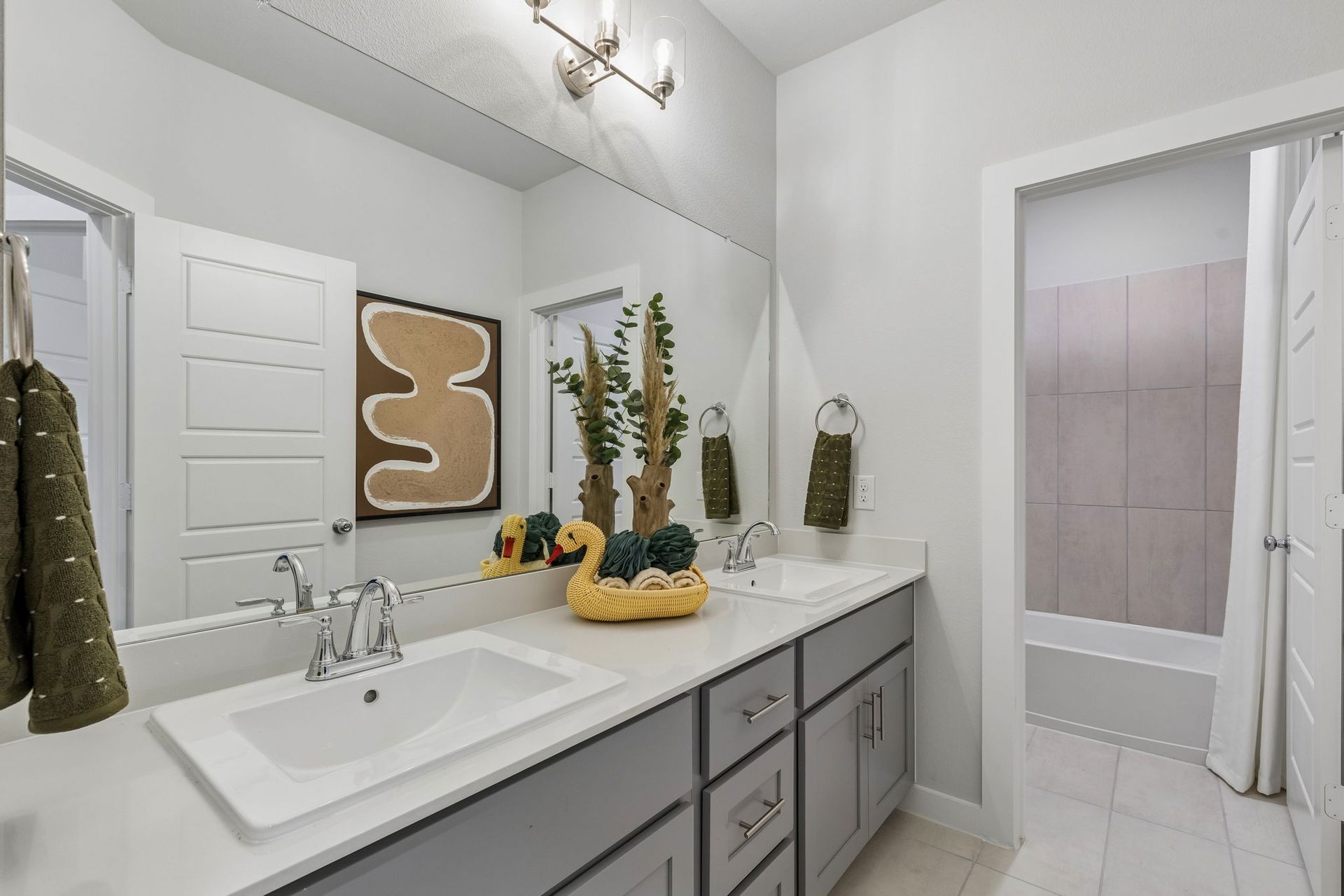Bathroom in the Winters model home in Gunter TX by Trophy Signature Homes