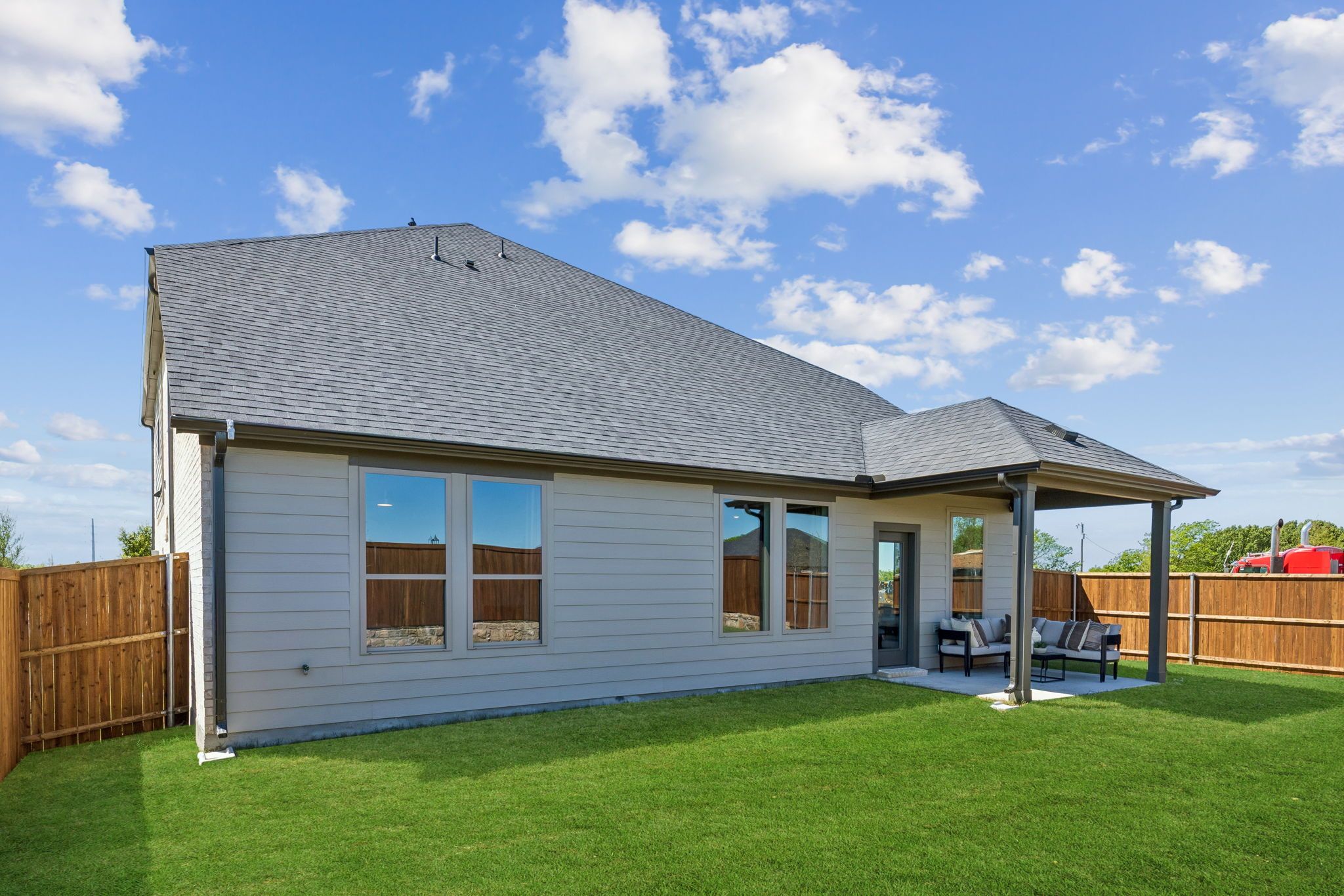 Covered Patio in the Winters model home in Gunter TX by Trophy Signature Homes