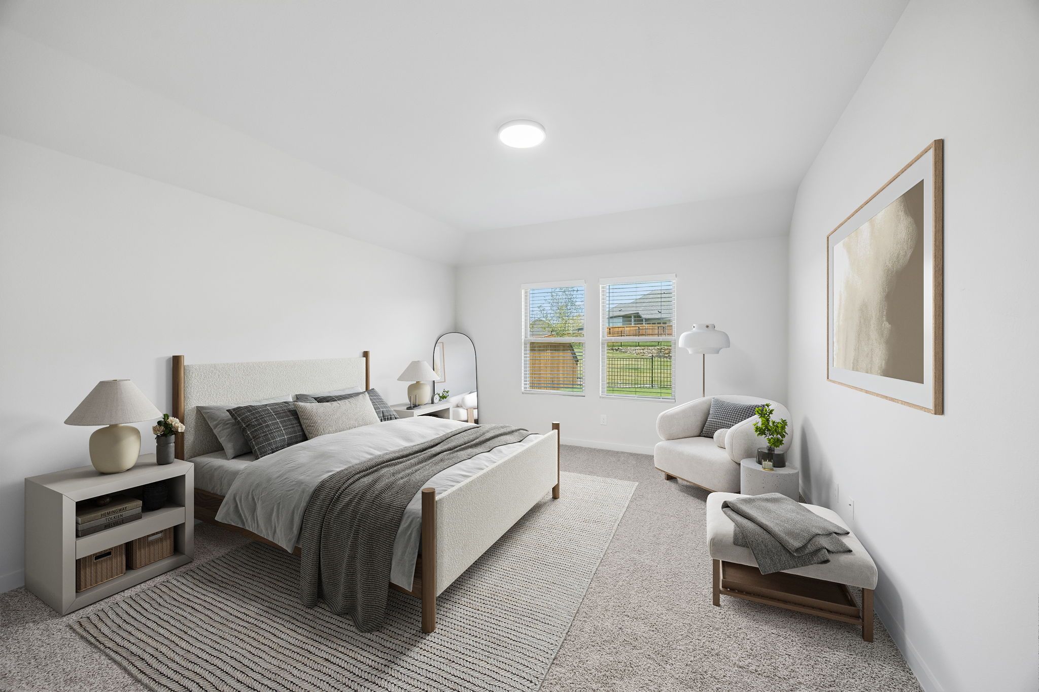 Primary bedroom in the Heisman home plan by Trophy Signature Homes – REPRESENTATIVE PHOTO