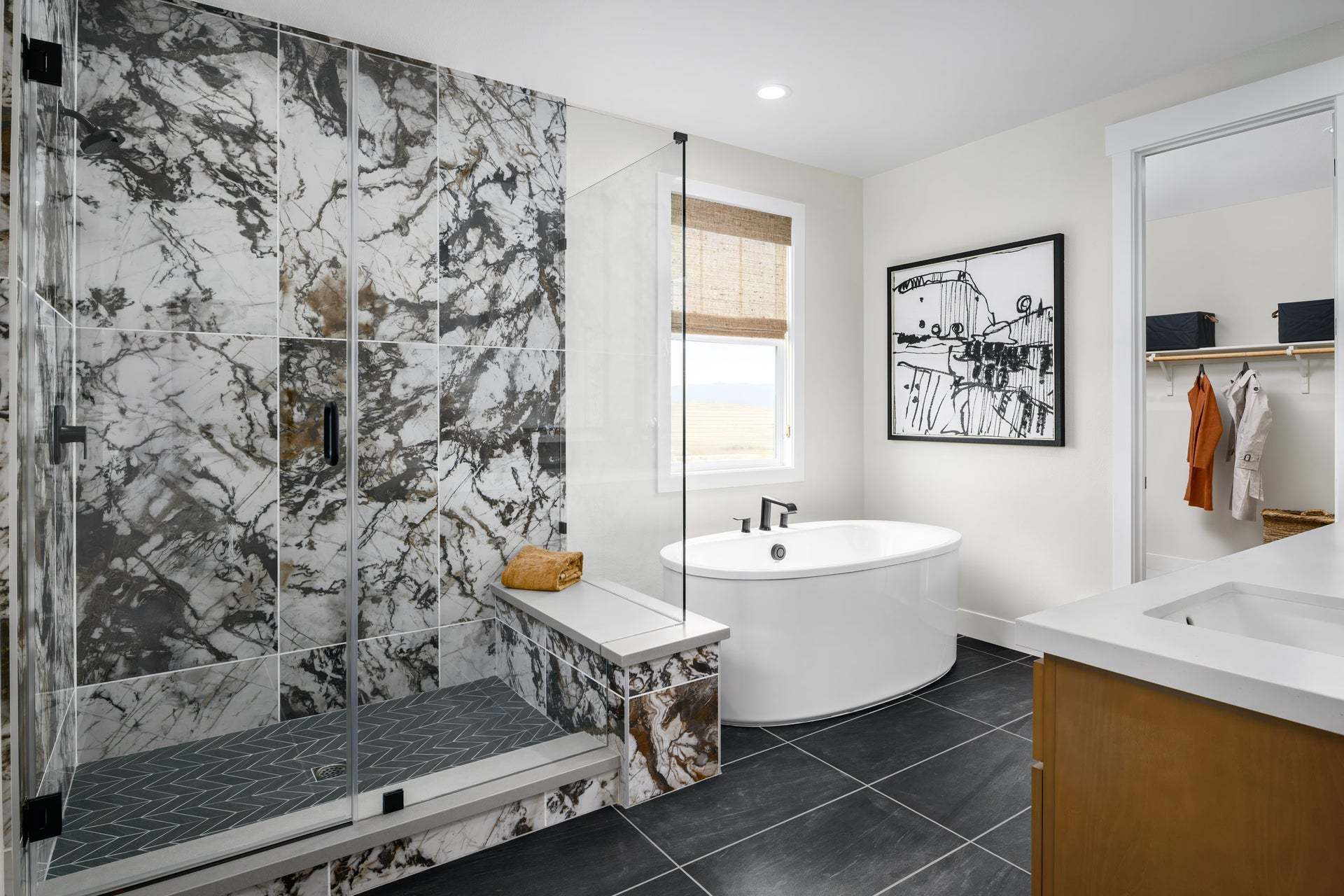 Marigold at Francis Ranch by Trumark Homes I Residence 3 Model I Dublin, CA I Primary Bathroom