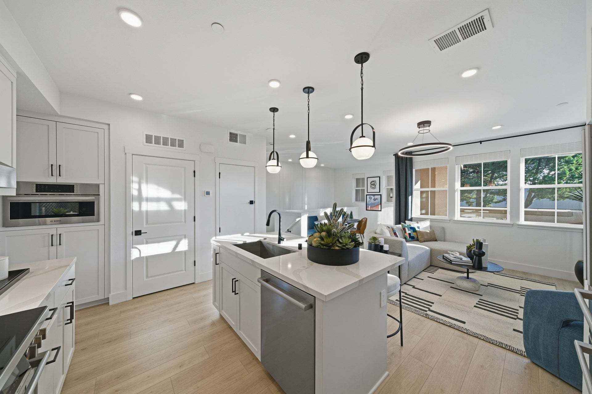 Alicante at Arroyo Crossings by Trumark Homes I Livermore, CA I Residence 1 Model I Kitchen and Living Room