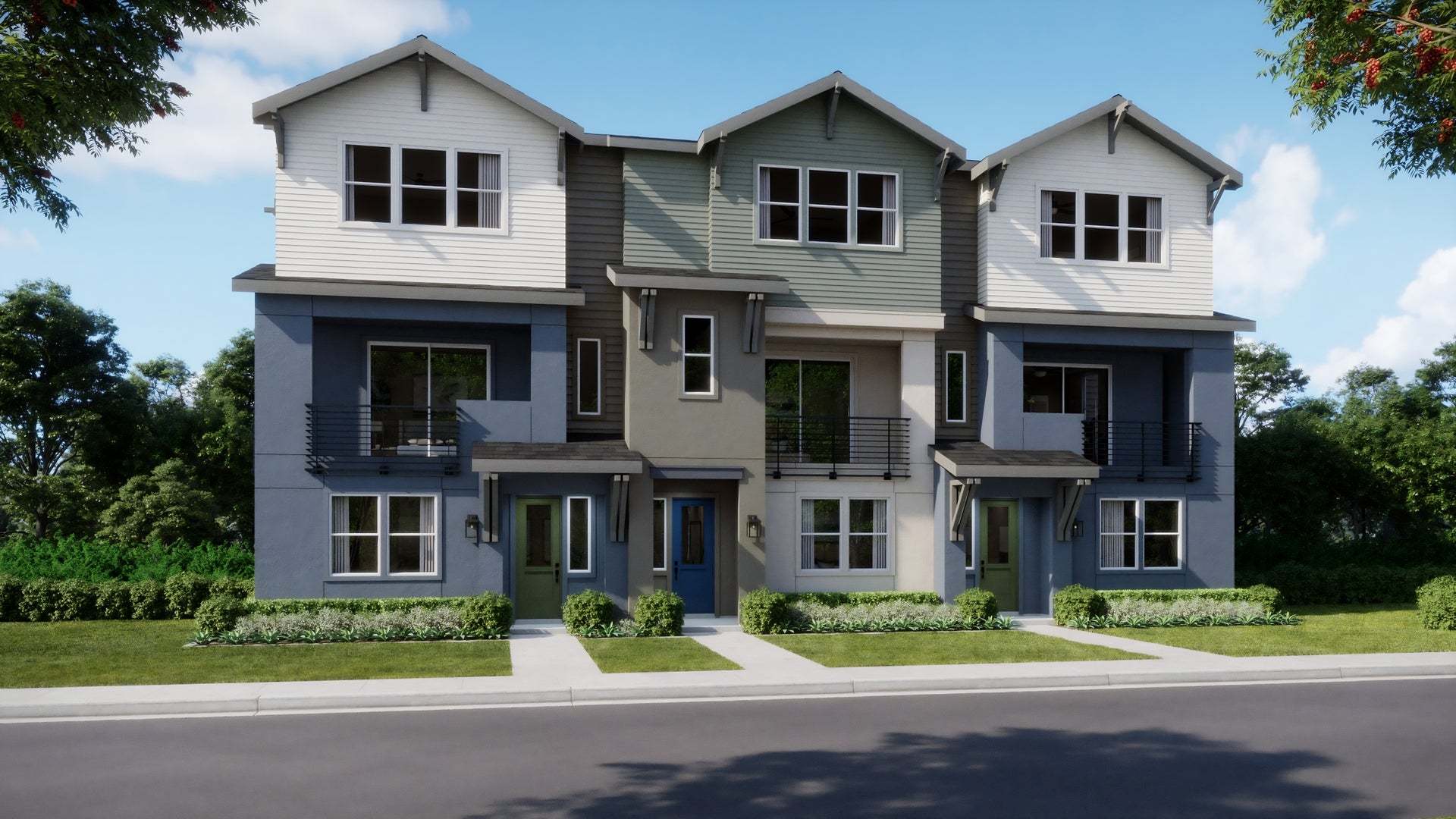 Jasmine at Francis Ranch I Townhomes I 3 Plex B Rendering
