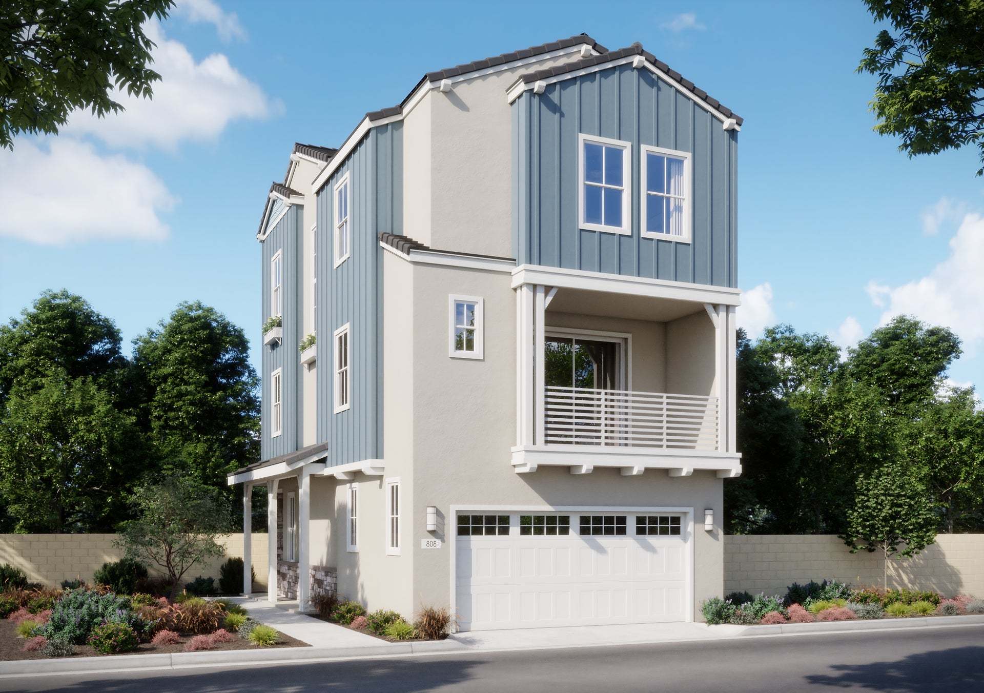 Bloom at Florita | Plan 3XA | Farmhouse | Exterior Rendering