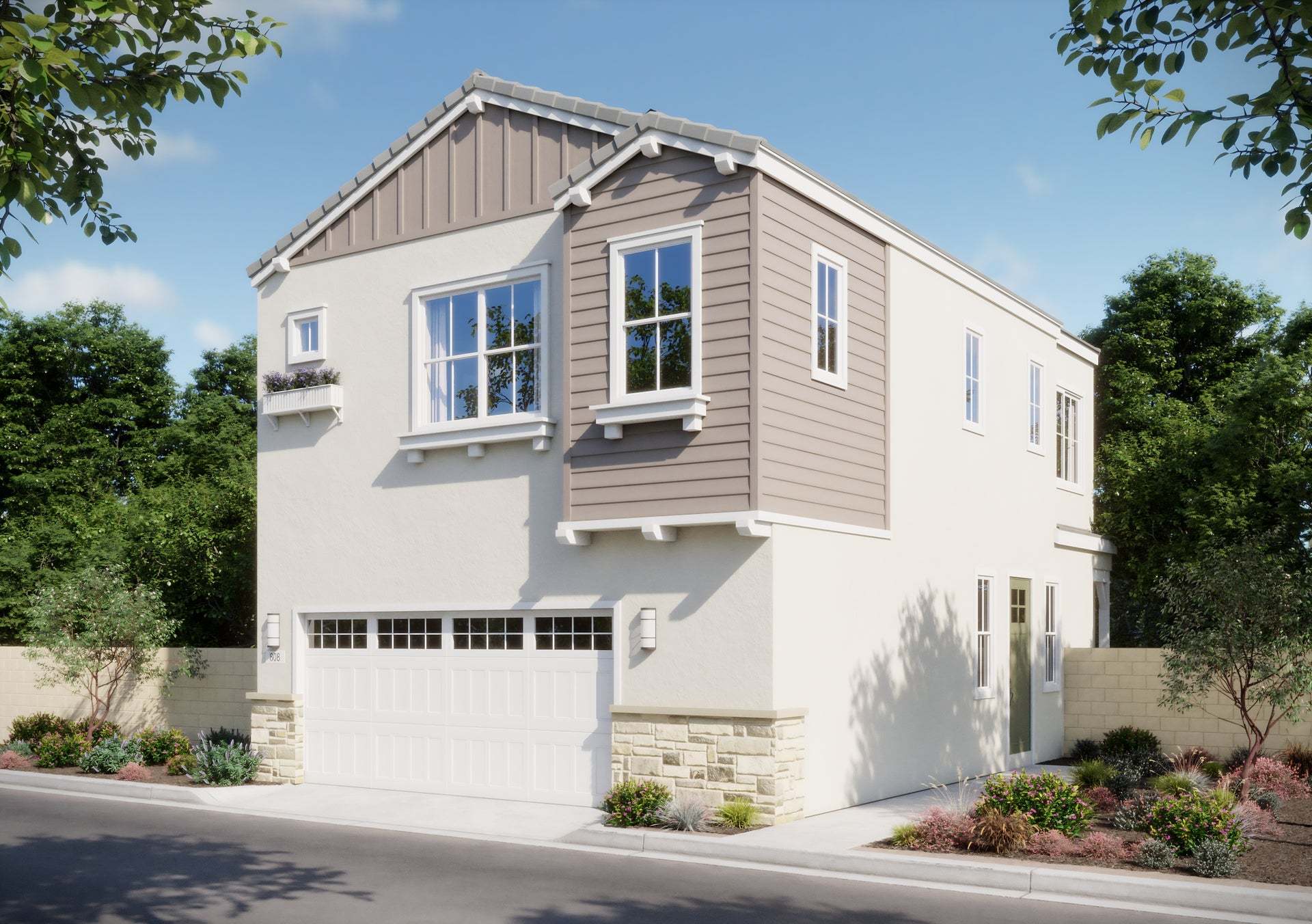 Bloom at Florita | Plan 1A | Farmhouse | Exterior Rendering