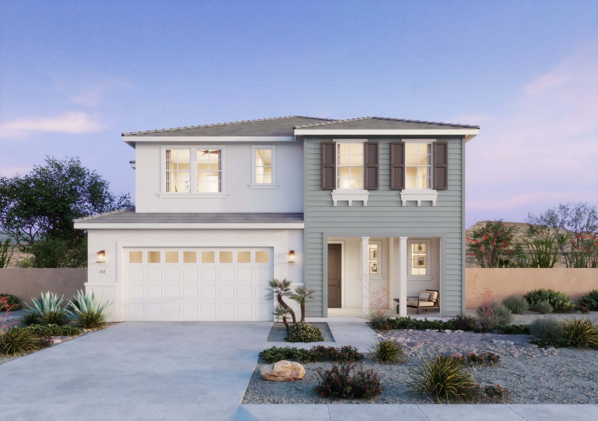 Horizon at Solara | Exterior Rendering | Plan 1 | Traditional | Corona, CA