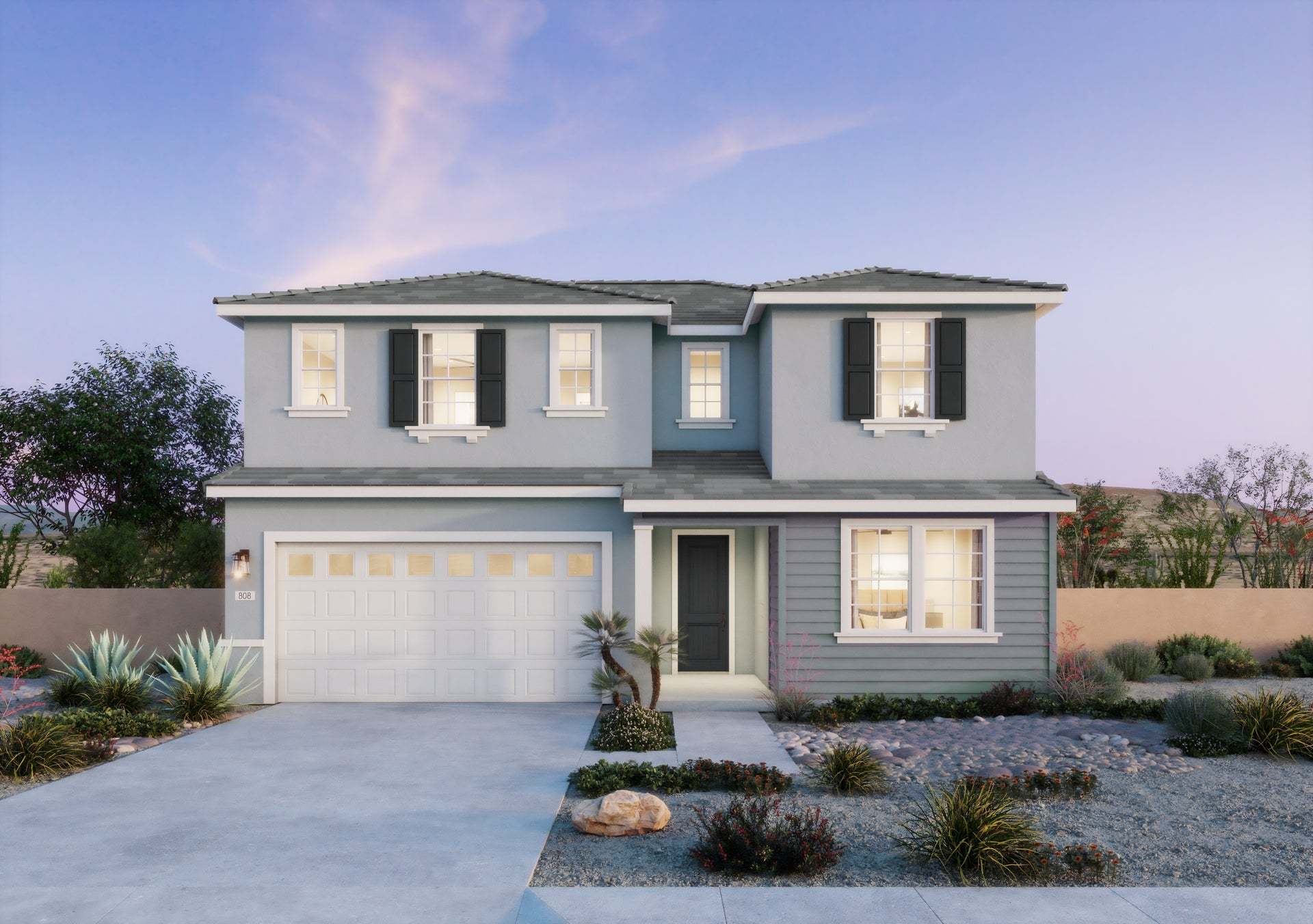 Horizon at Solara | Exterior Rendering | Plan 2 | Traditional | Corona, CA