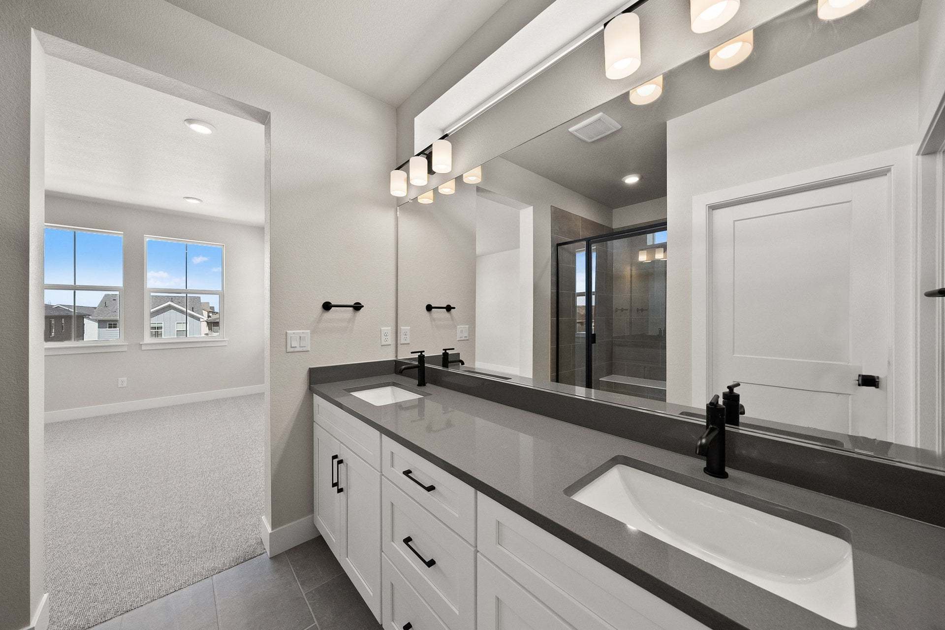 8741 Whiteclover Street | Duet at Sterling Ranch by Trumark Homes | Plan 2 | Primary Bath