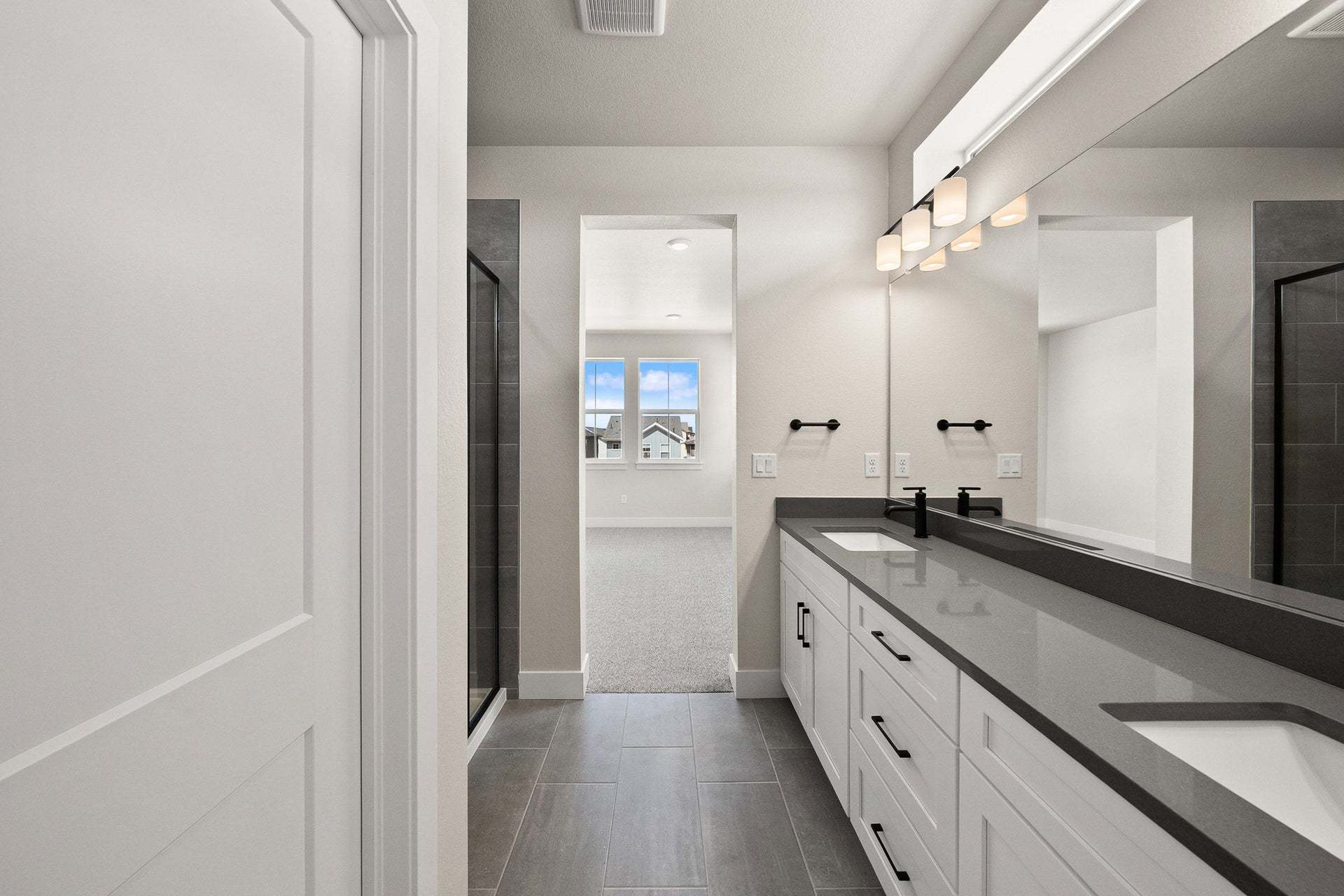 8741 Whiteclover Street | Duet at Sterling Ranch by Trumark Homes | Plan 2 | Primary Bath