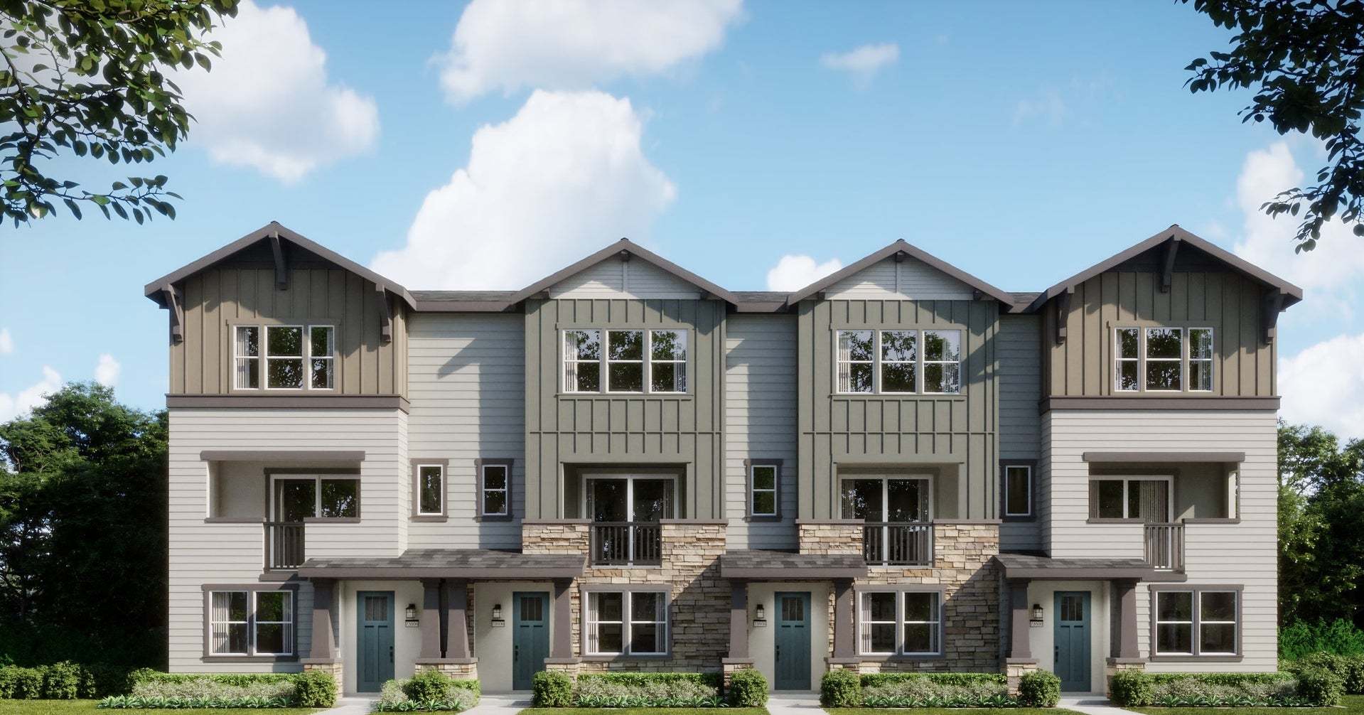 Deerwood Heights in San Ramon by Trumark Homes I 4 Plex Rendering