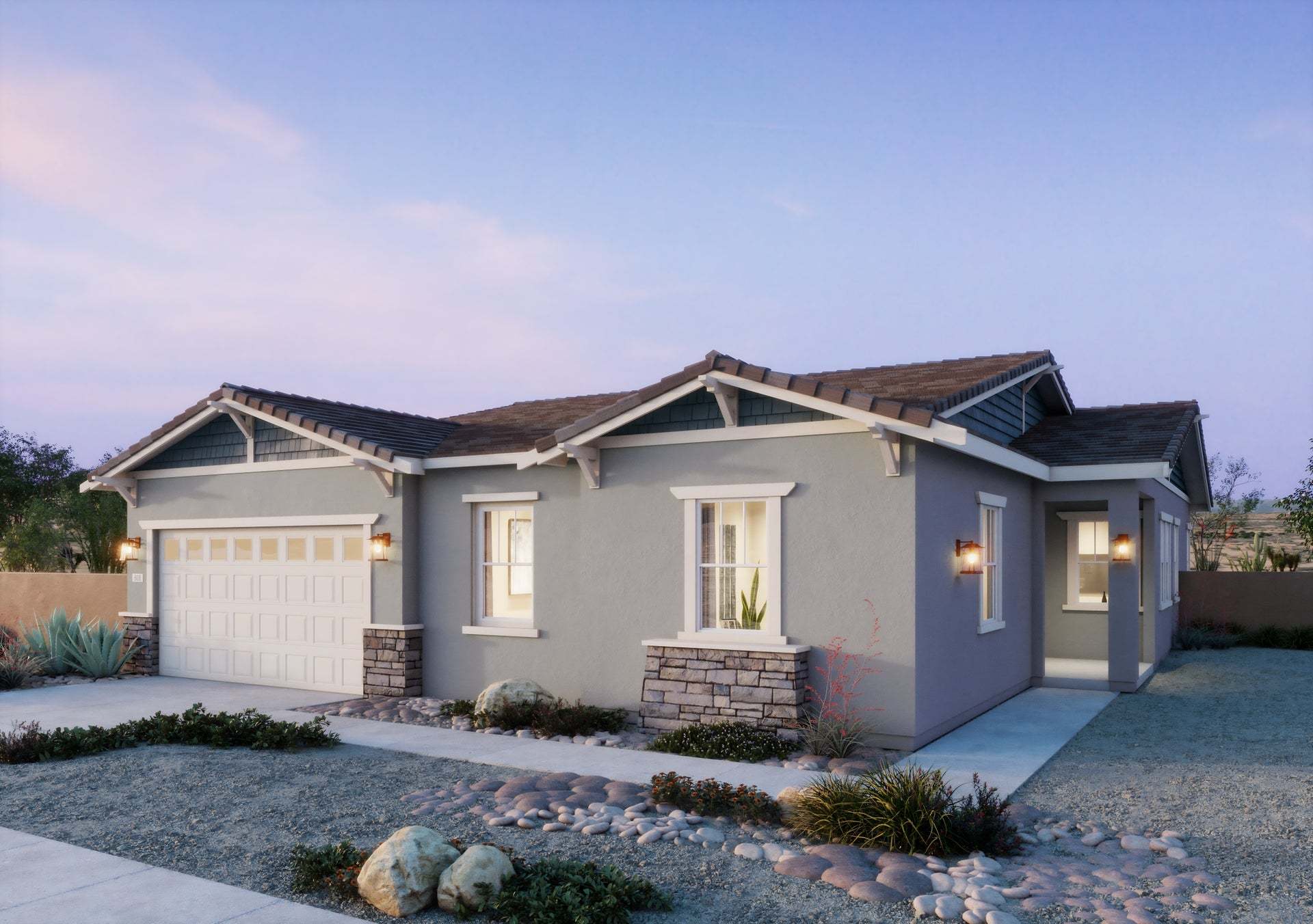 Radiance at Solara | Exterior Rendering | Plan 1 | Craftsman | Corona, CA