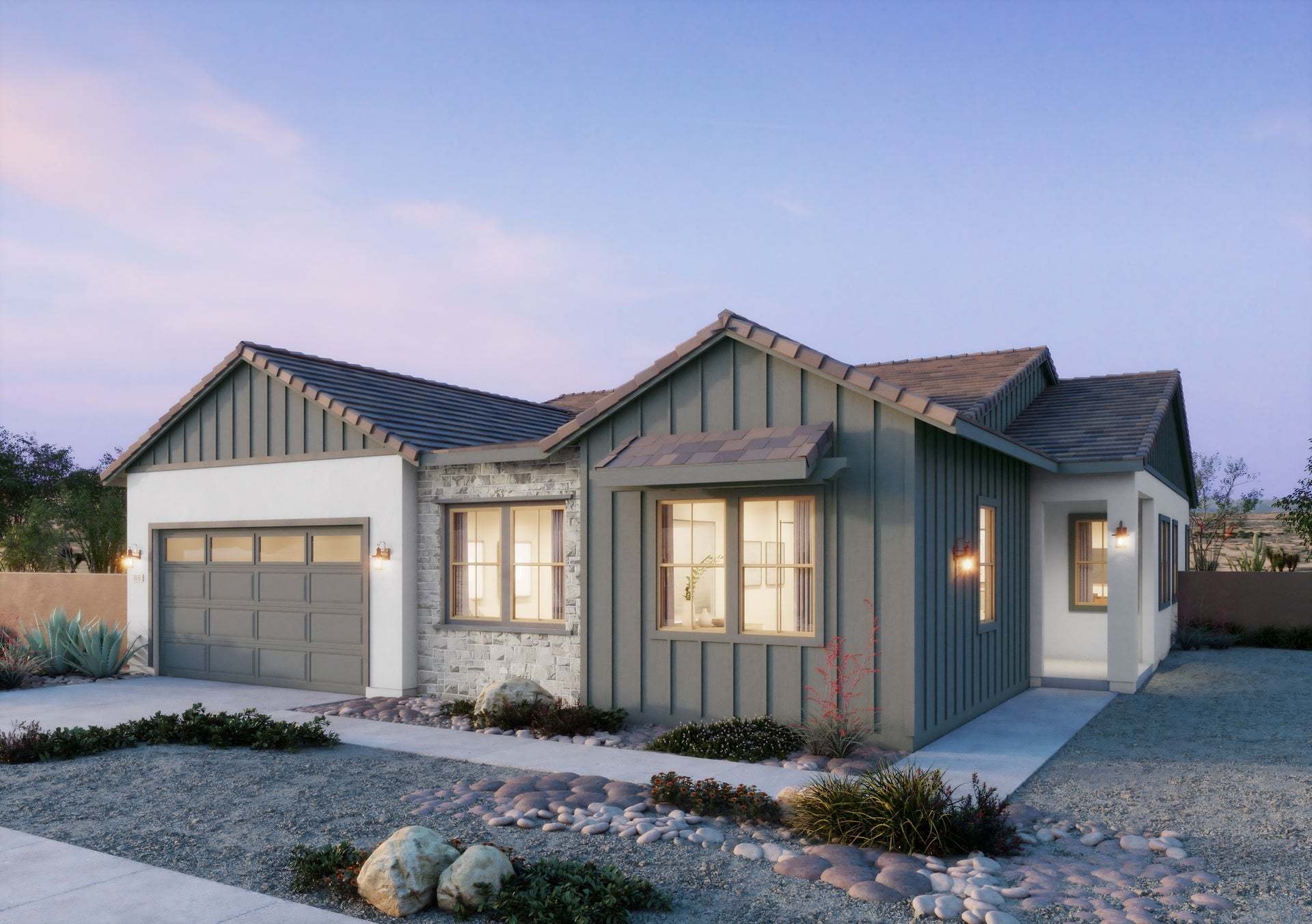 Radiance at Solara | Exterior Rendering | Plan 1 | Farmhouse | Corona, CA