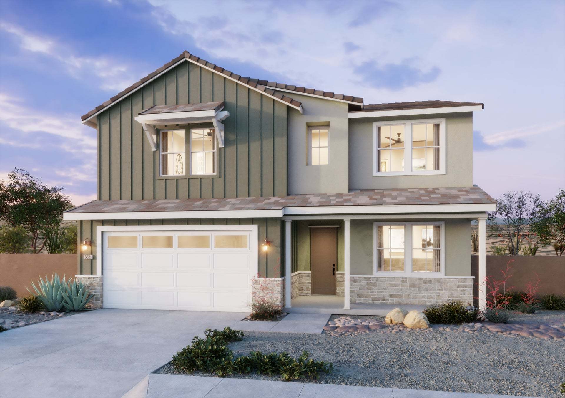Radiance at Solara | Exterior Rendering | Plan 3 | Farmhouse | Corona, CA