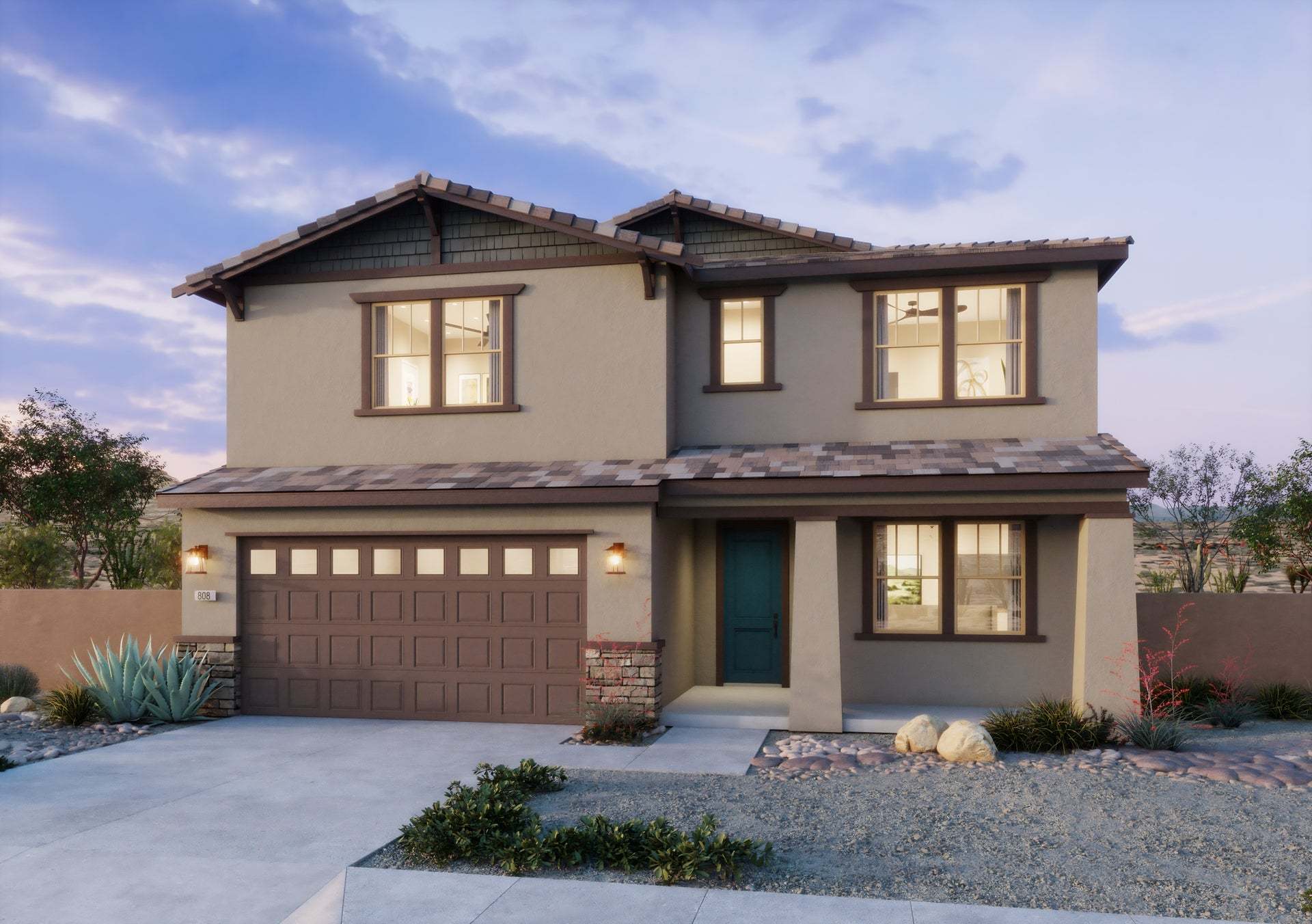Radiance at Solara | Exterior Rendering | Plan 3 | Craftsman | Corona, CA