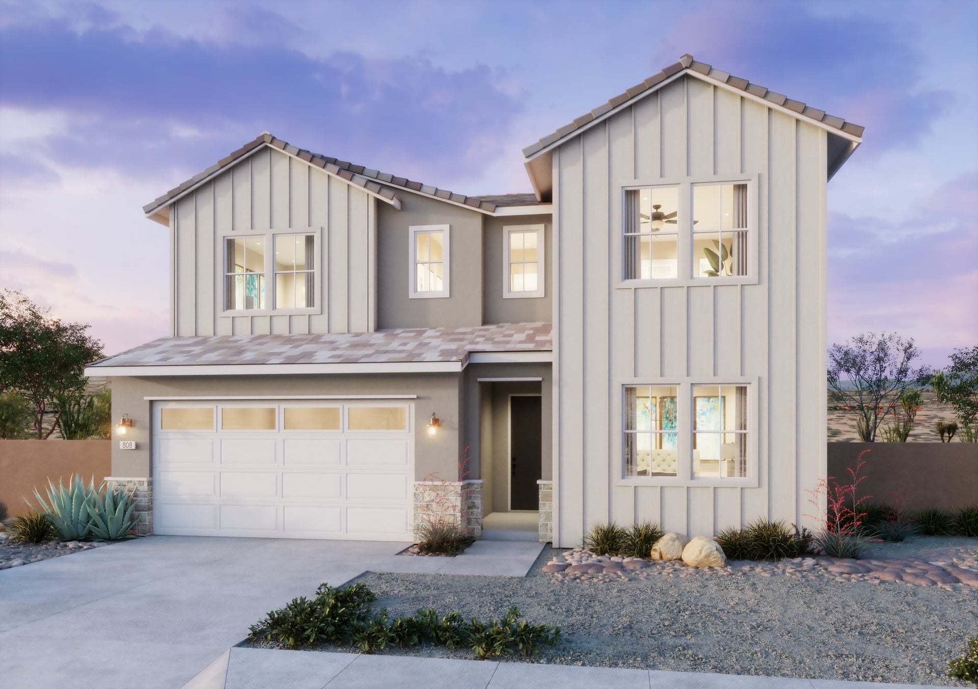 Radiance at Solara | Exterior Rendering | Plan 4 | Farmhouse | Corona, CA