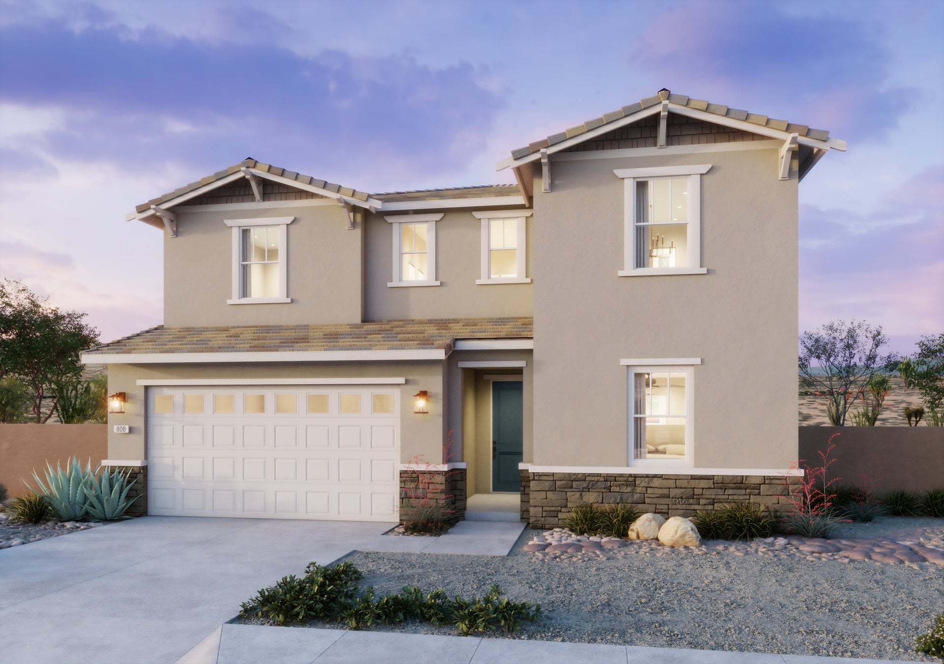 Radiance at Solara | Exterior Rendering | Plan 4 | Craftsman | Corona, CA