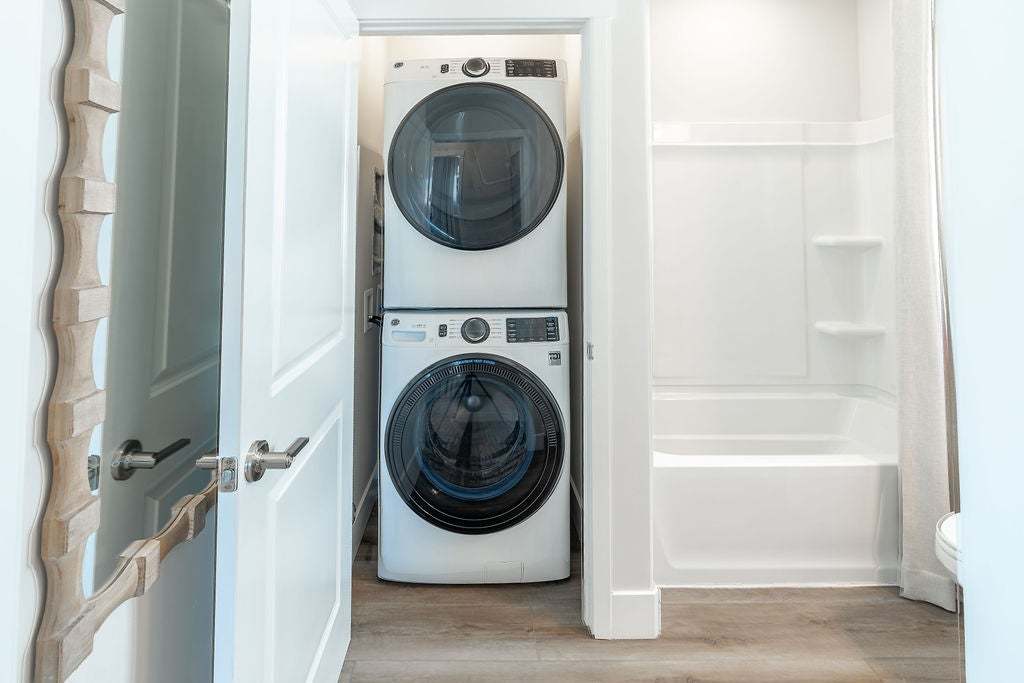Morada | Plan 3 Model Interior |ADU Bathroom & Laundry| Paso Robles, CA