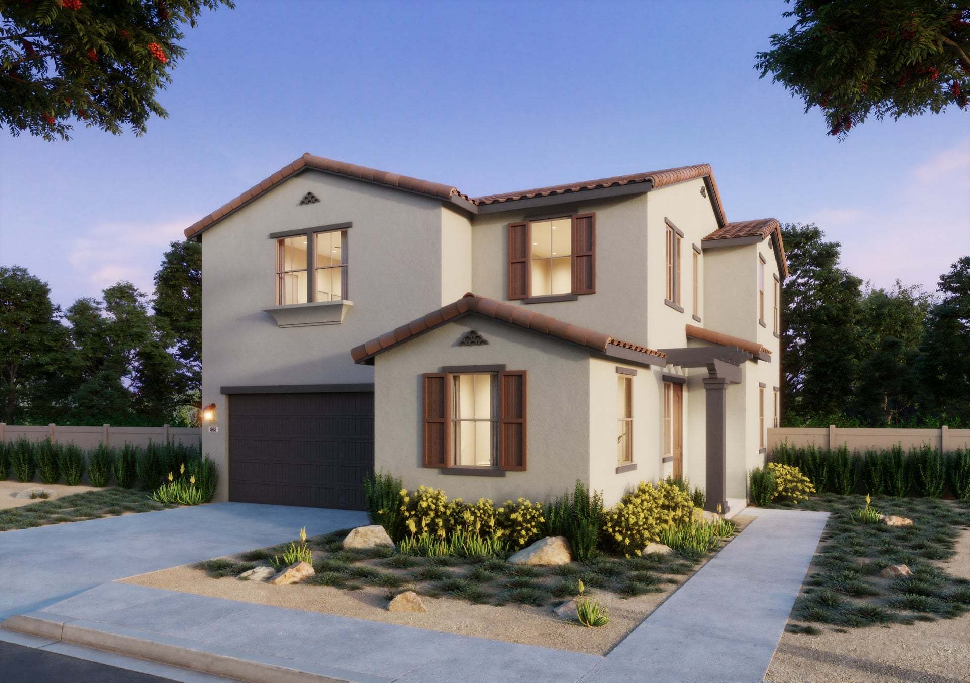 Aria at Elaris | Plan 1 | Spanish | Exterior Rendering