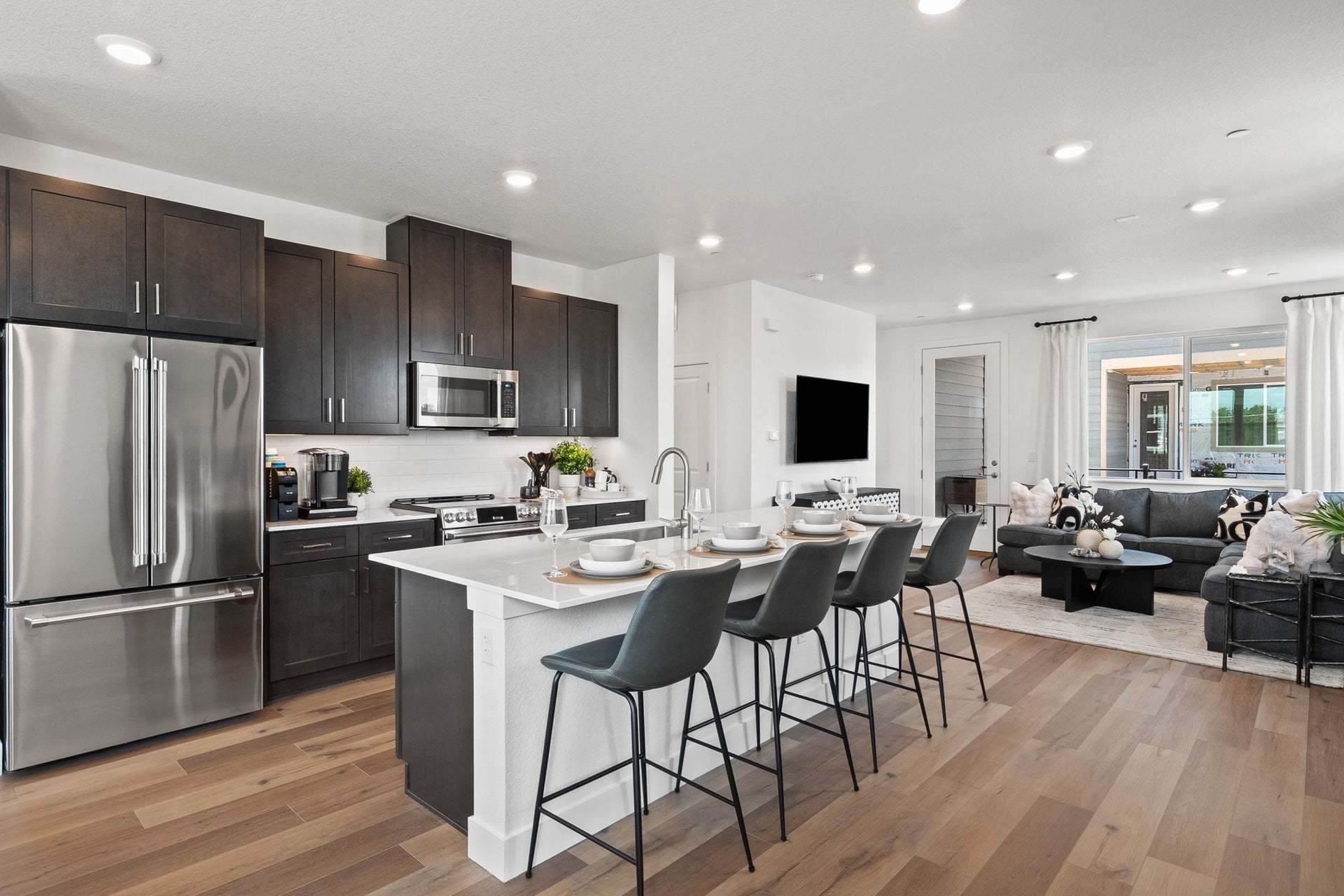 Berkeley Villas by Trumark Homes in Denver, CO | Plan 3 Model | Kitchen Great Room
