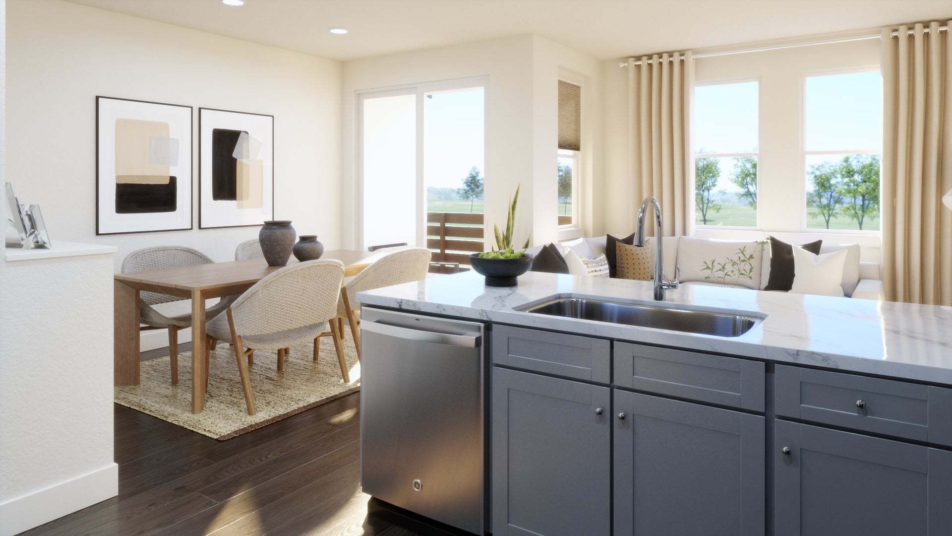 The Orchard in Danville by Trumark Homes I Residence 2 Rendering I Kitchen and Dining Area