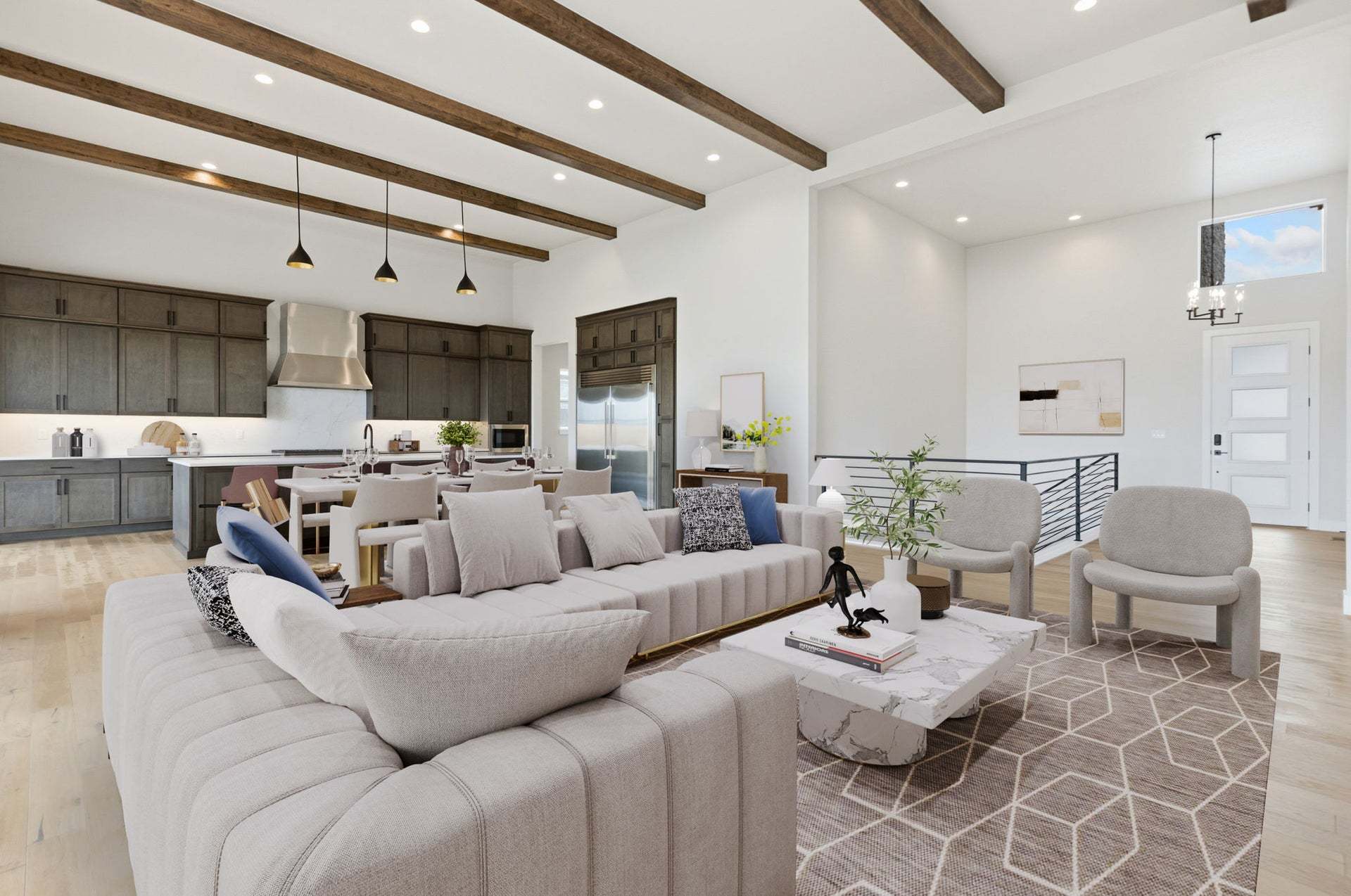 1613 Flourish Ct | The Fairways @ RainDance | Great Room/Kitchen Virtually Staged