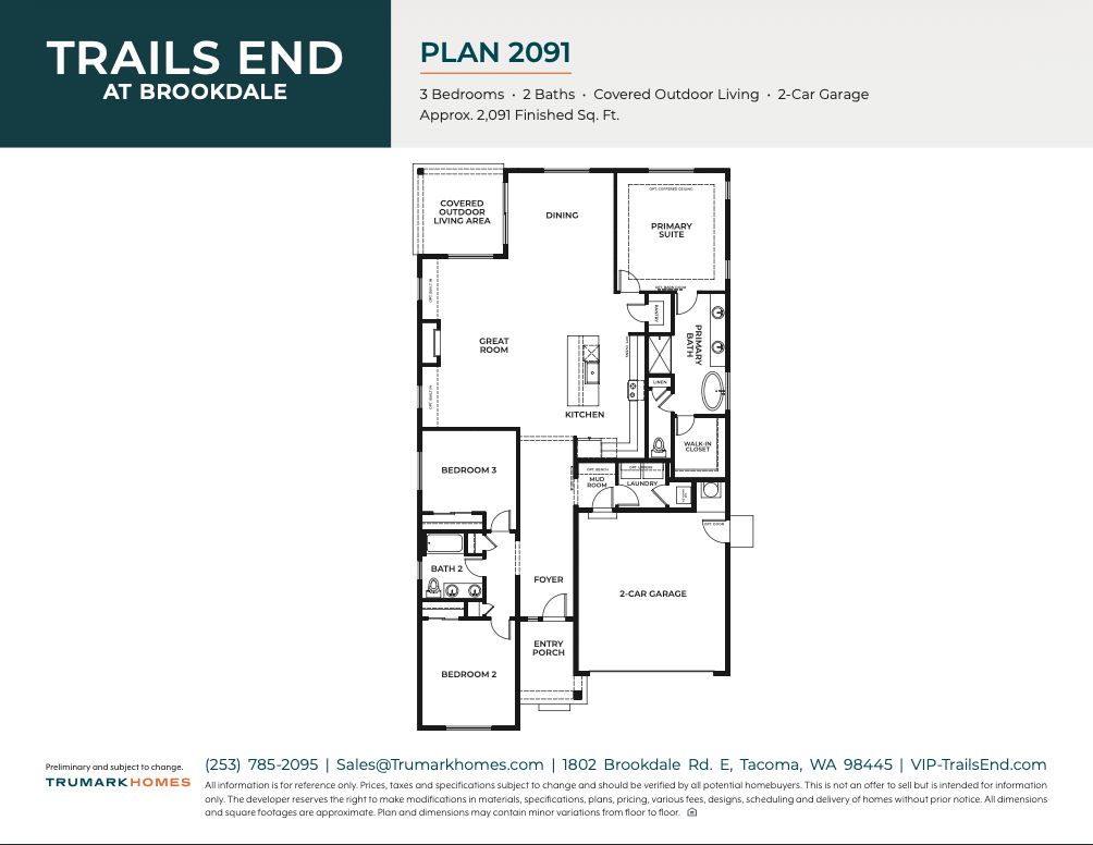 Trails End I Plan 2091 | Floor Plan