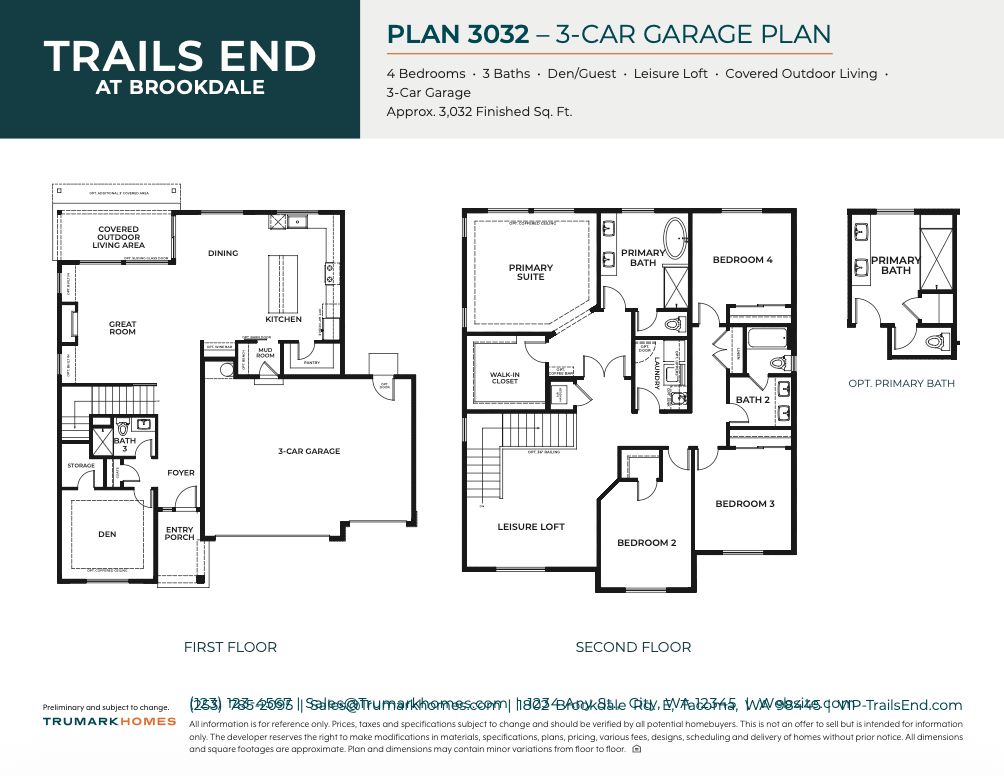 Trails End I Plan 3032 | 3-Car Garage Plan