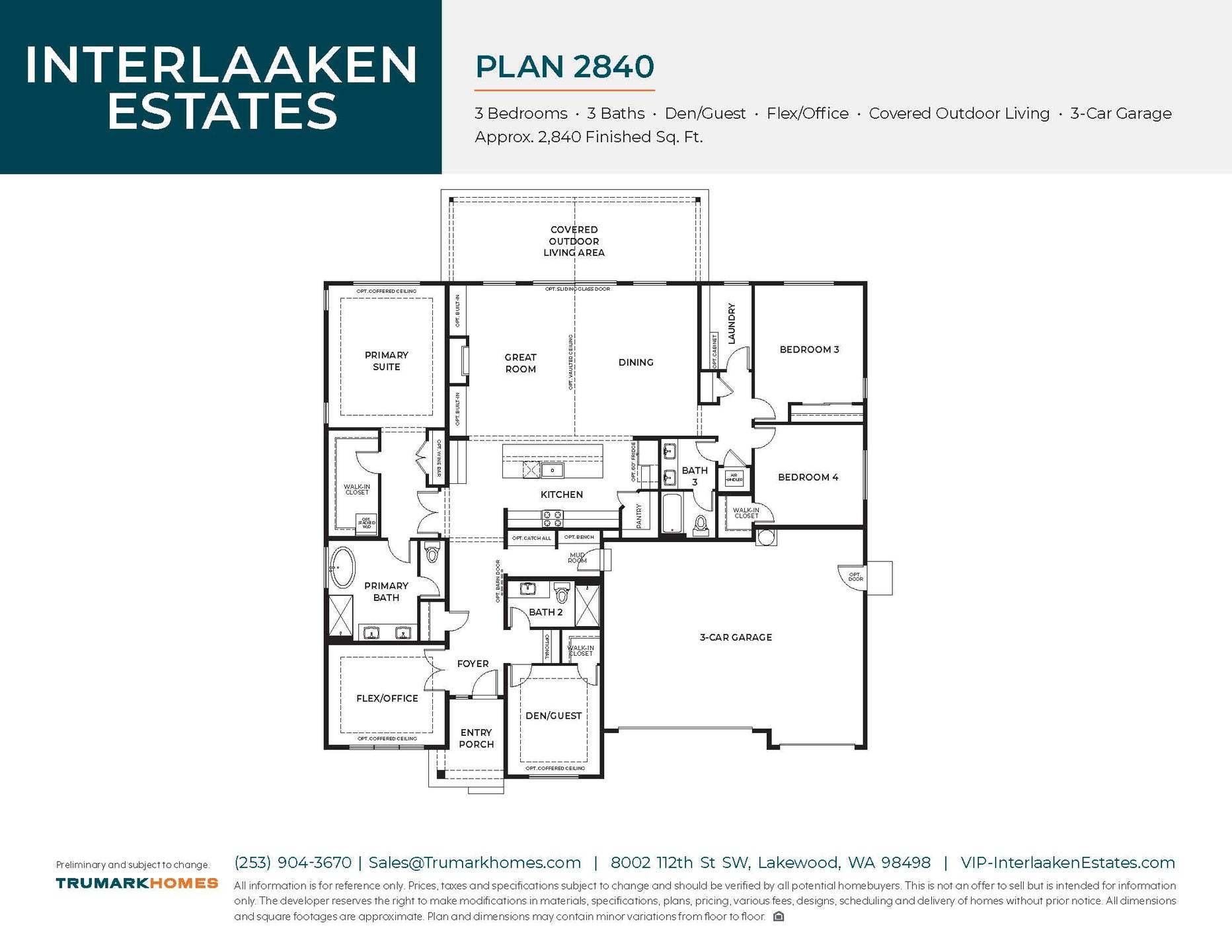 Interlaaken Estates I Plan 2840 | Floor Plan